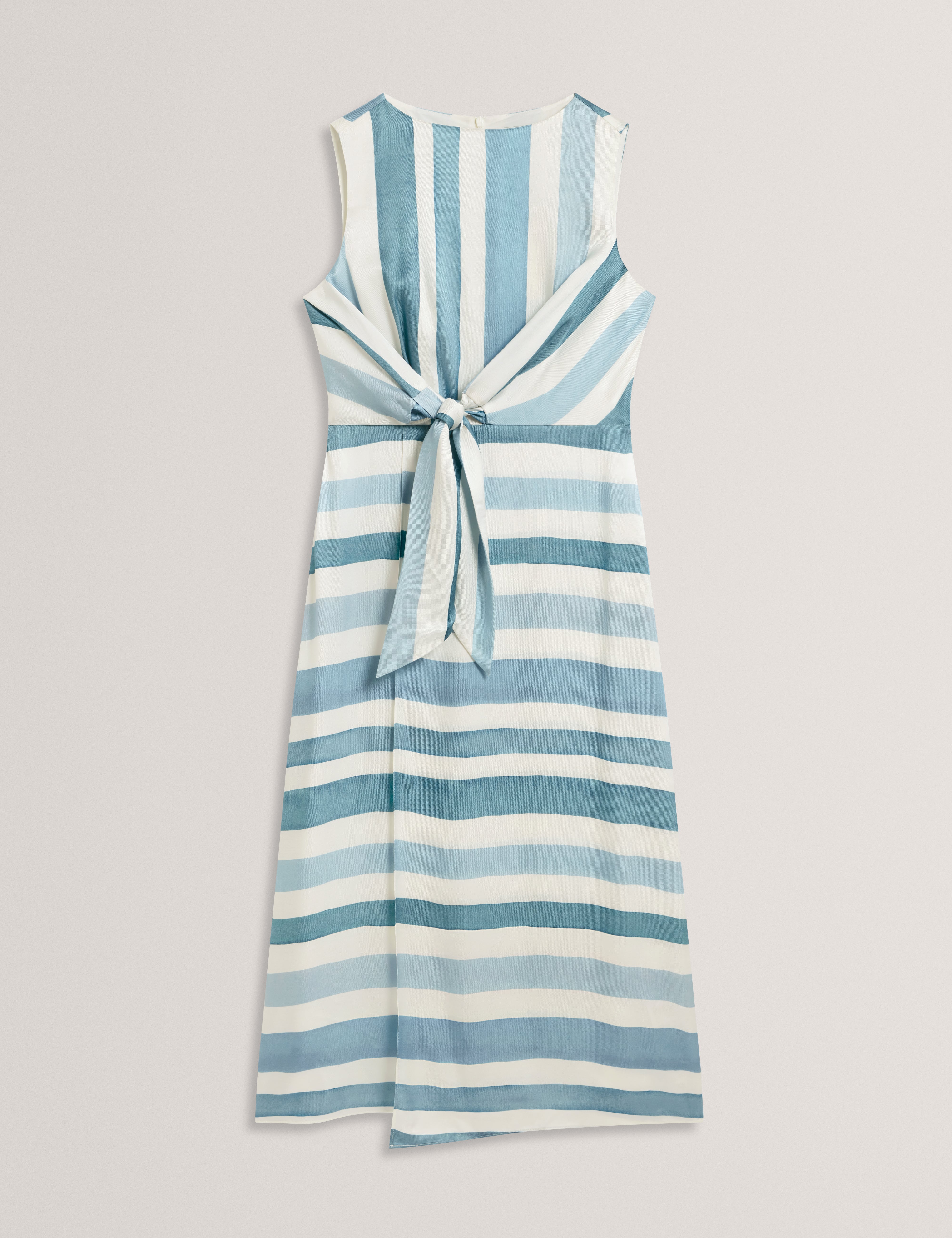 Kahya Knot Detail Wrap Over Print Midi Dress Ivory