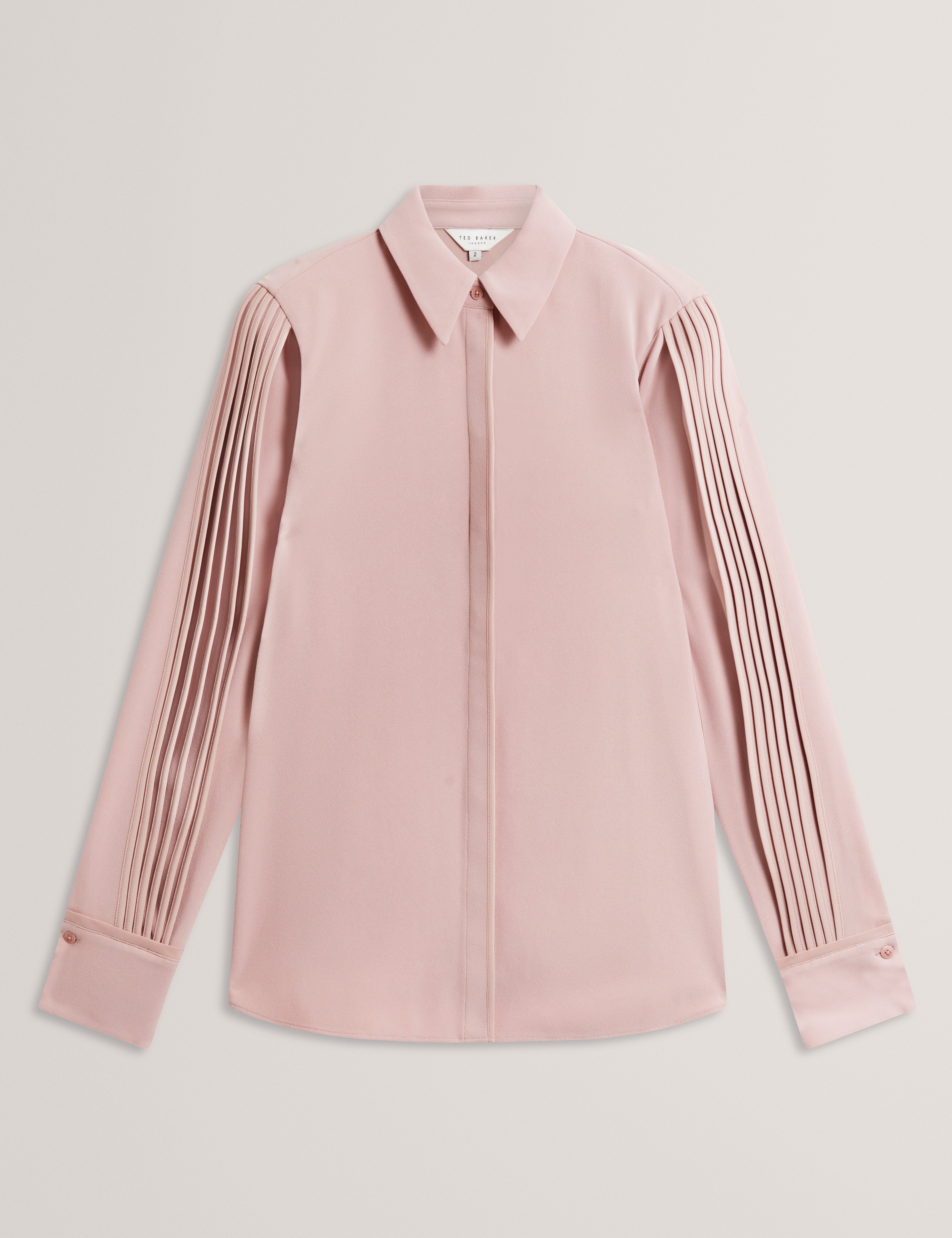 Miriti Piping Detail Long Sleeve Shirt Dusky-Pink