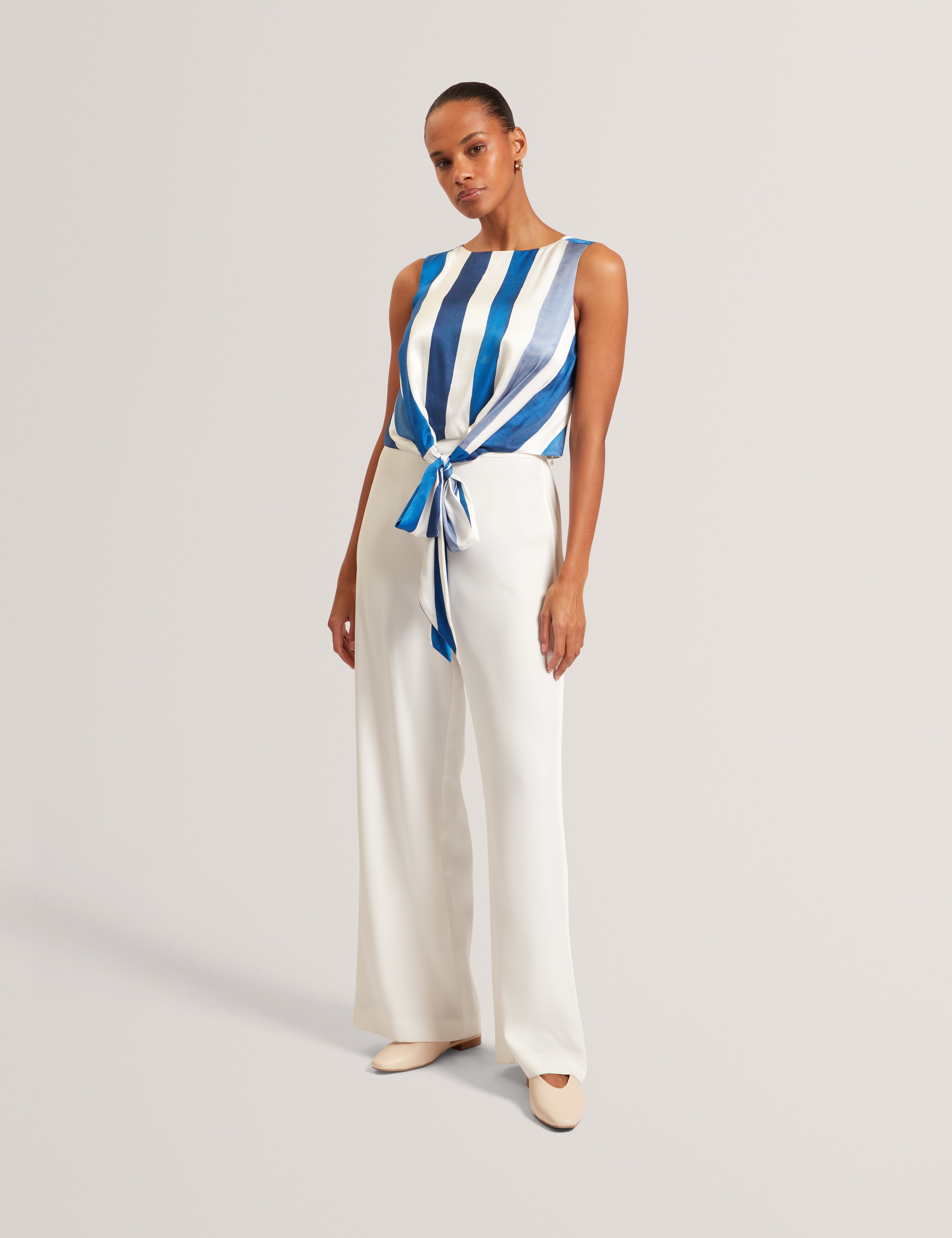 Almi Knot Detail Sleeveless Top Ivory