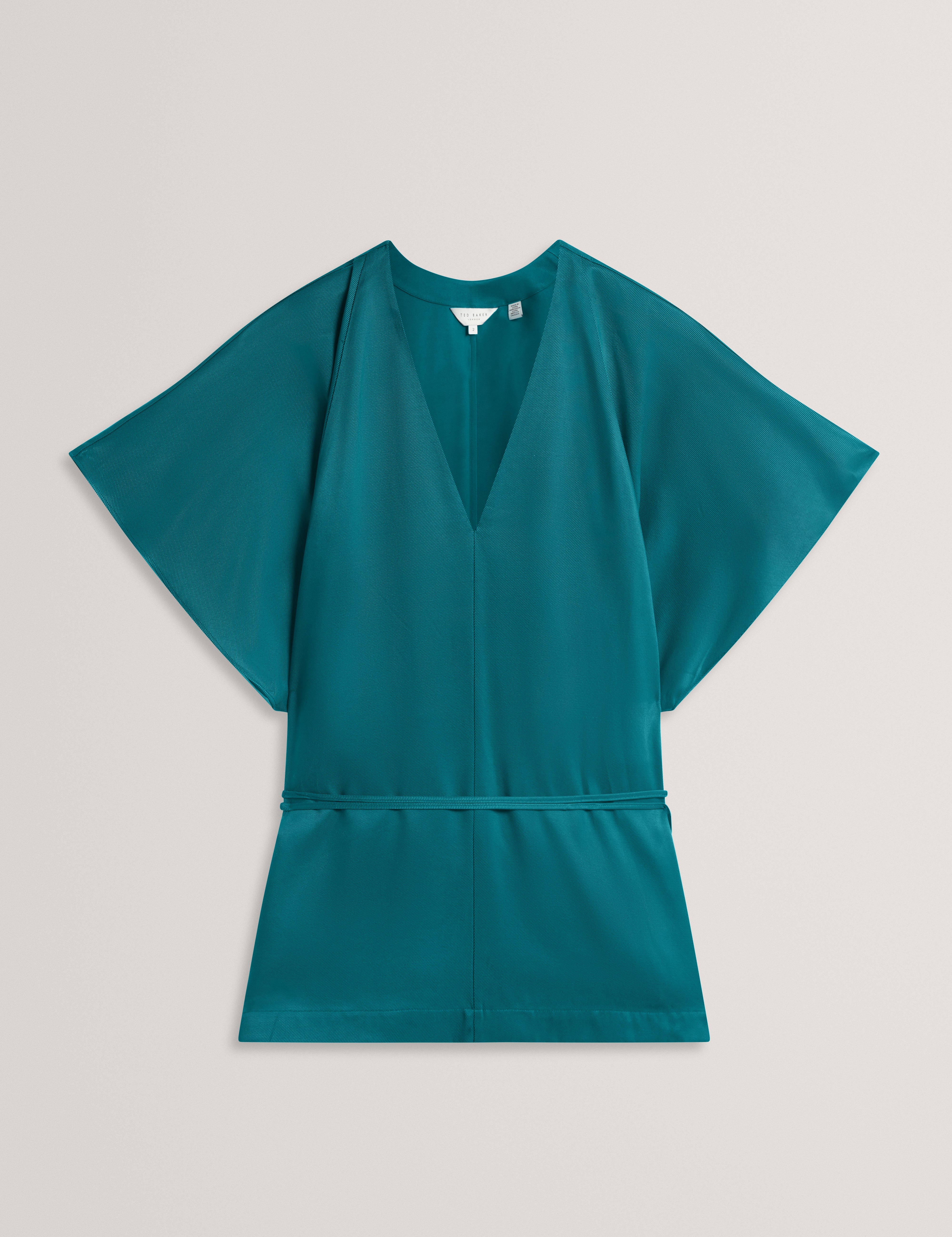 Riiza Tie Detail Short Sleeve Shirt Teal-Blue