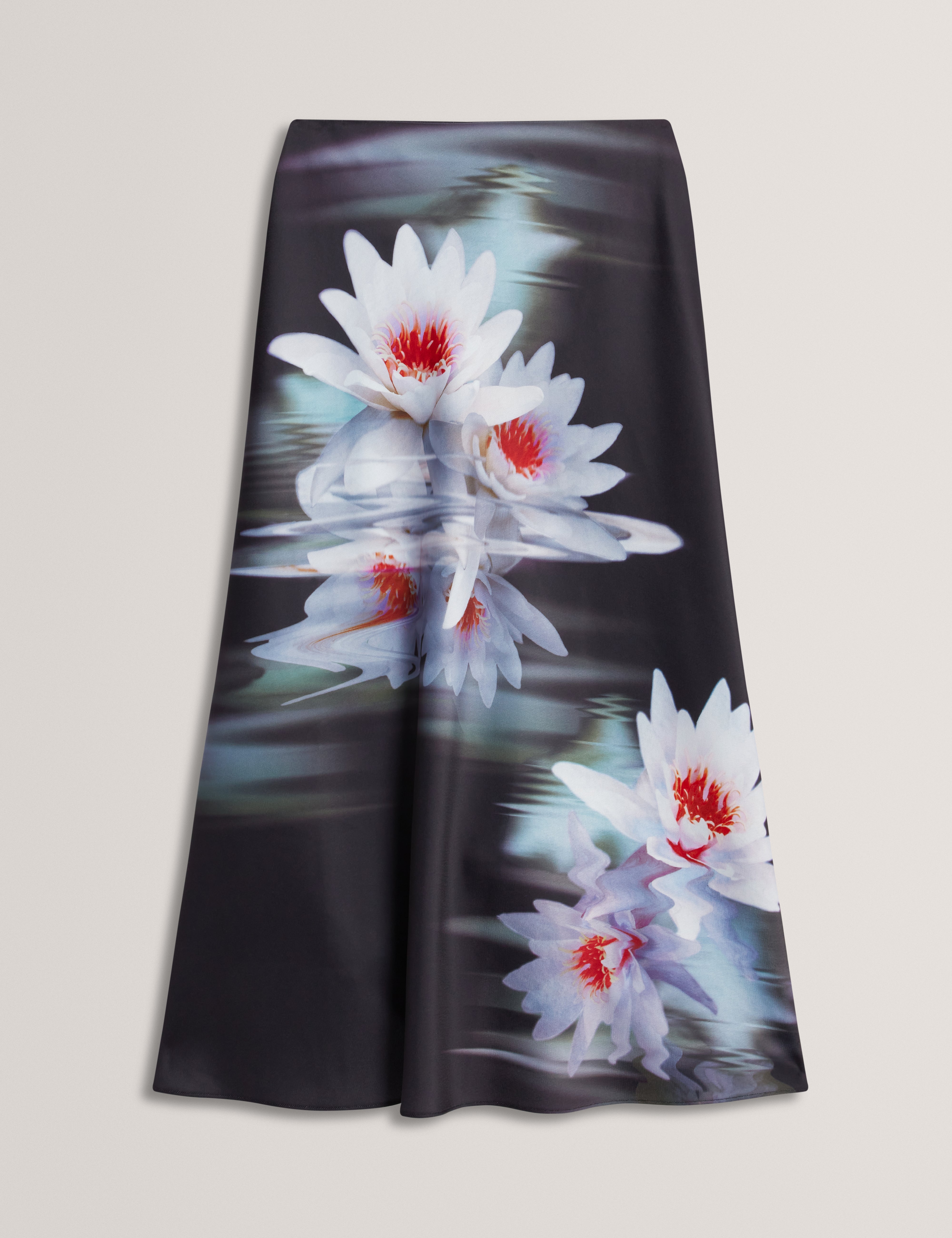 Sueza Floral Printed Midi Skirt Black