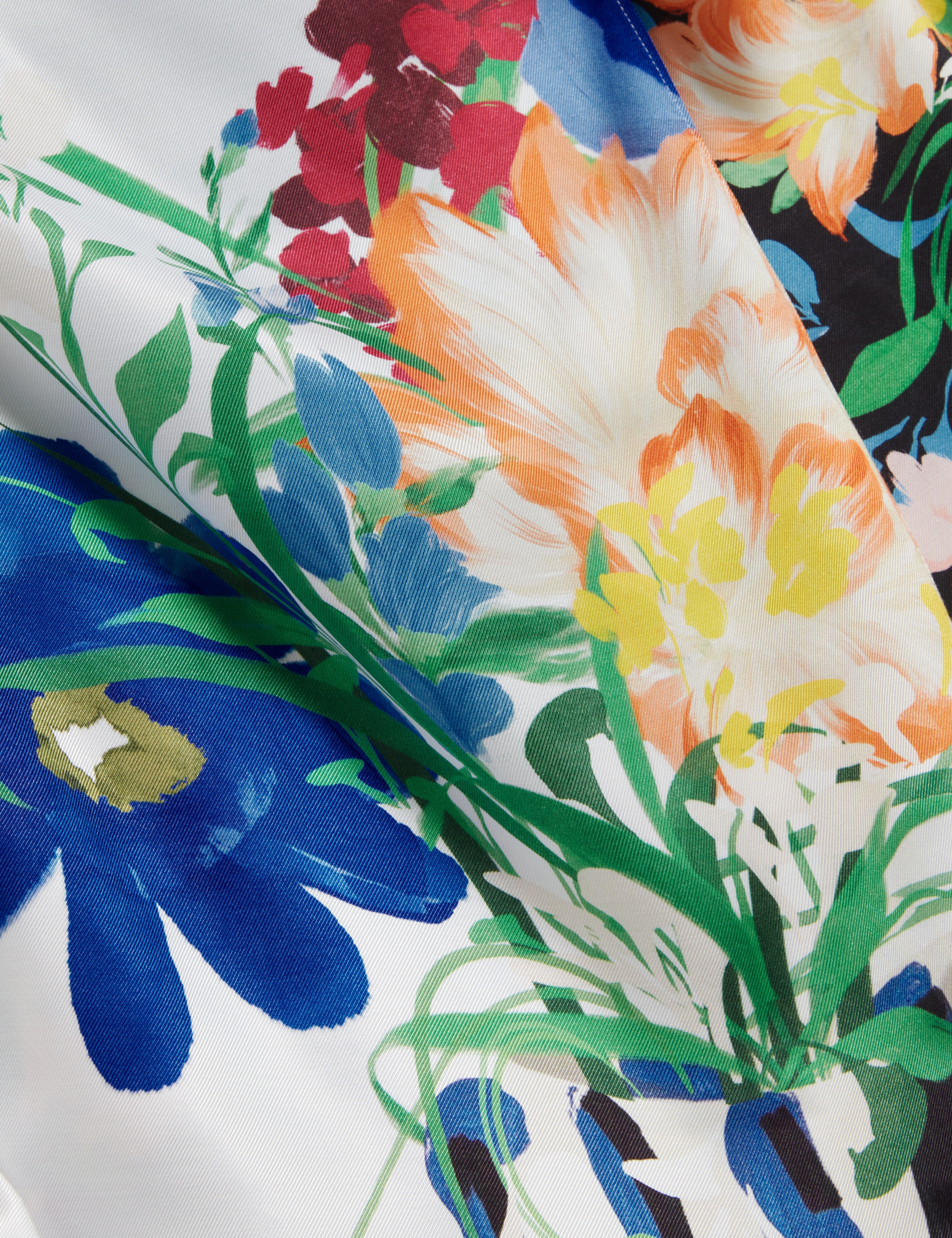 Allmia Floral Print Knot Detail Wrap Midi Skirt Black