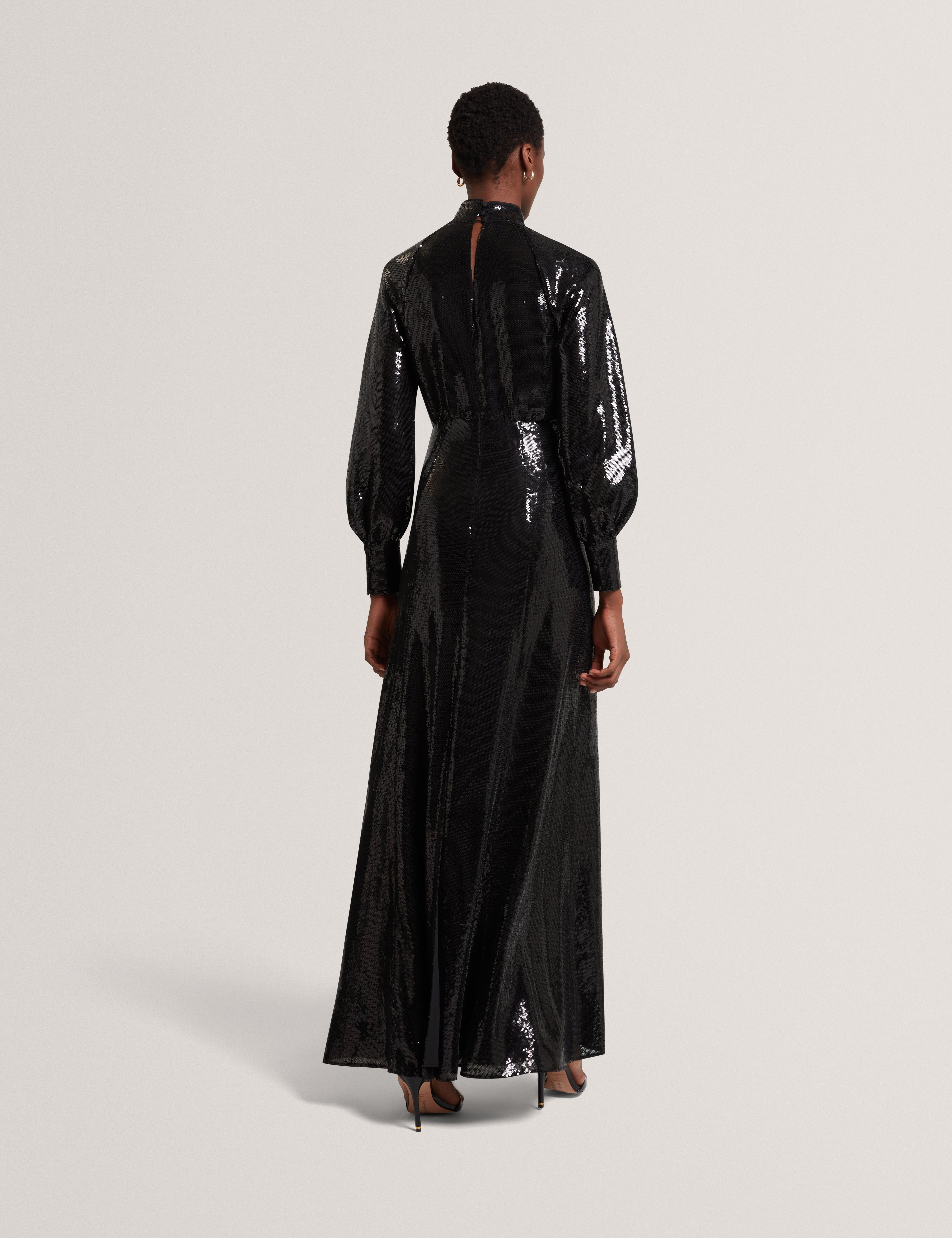 Mayrose Draped Halterneck Maxi Dress Black