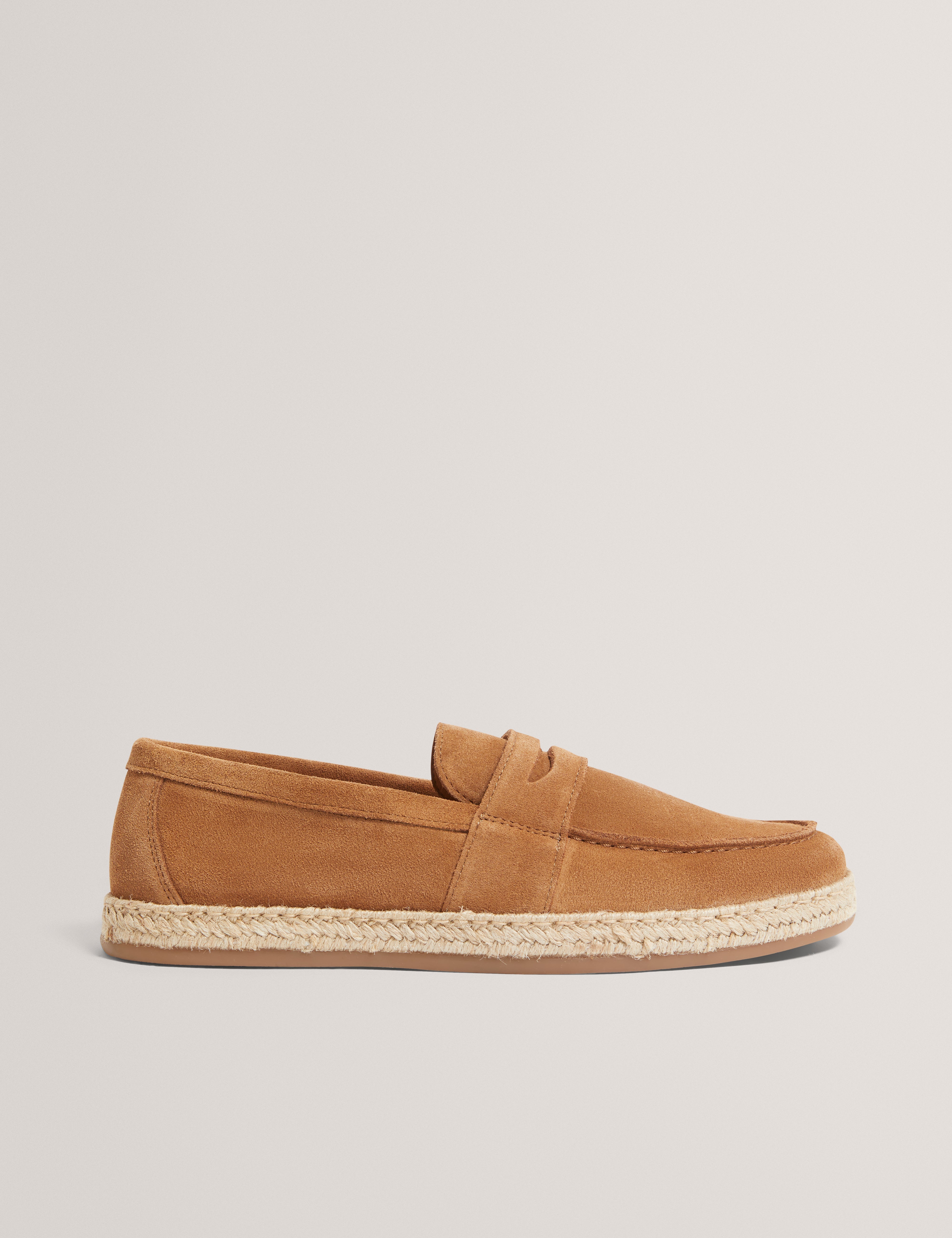 Brunelo Suede Espadrille Loafer Stone