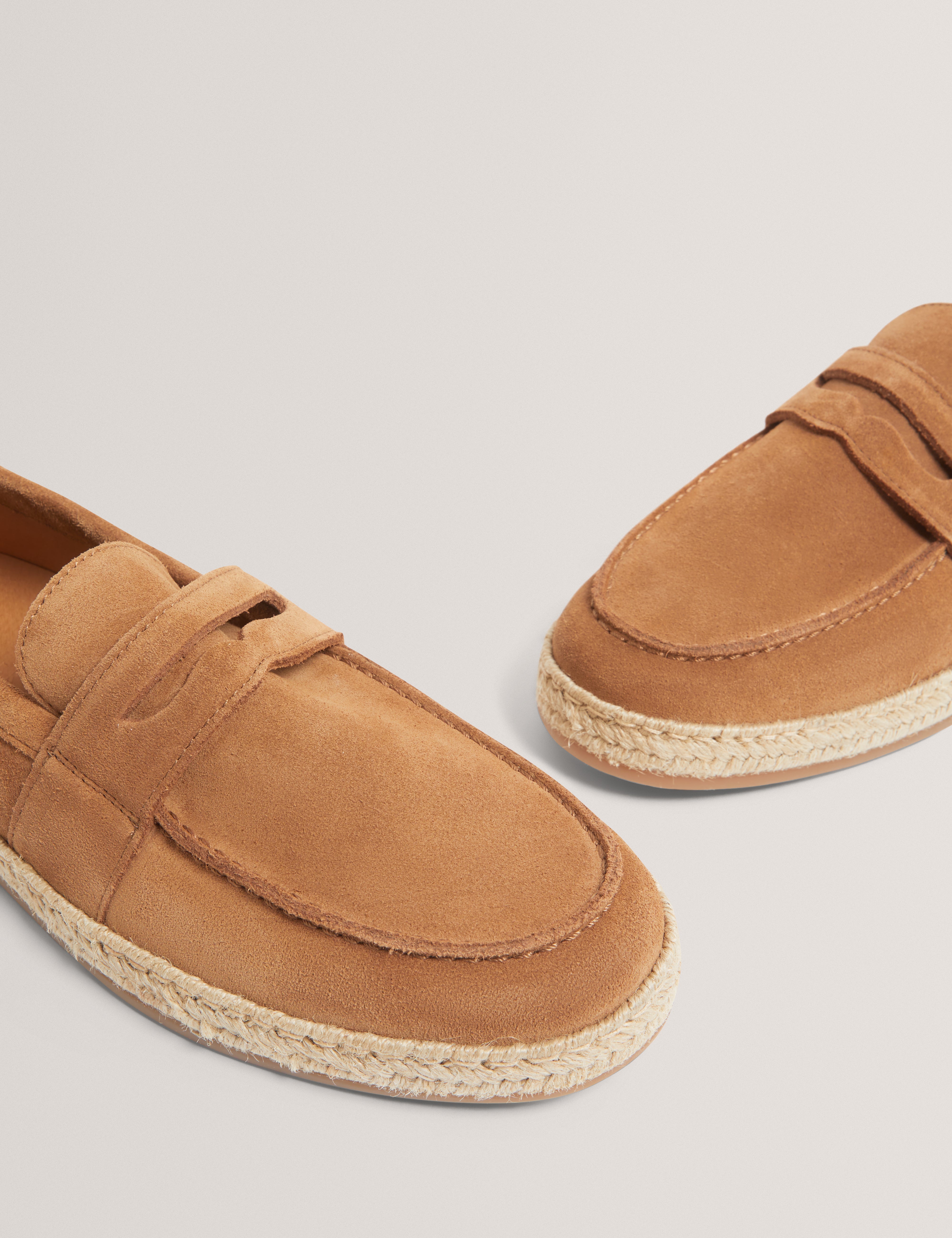 Brunelo Suede Espadrille Loafer Stone