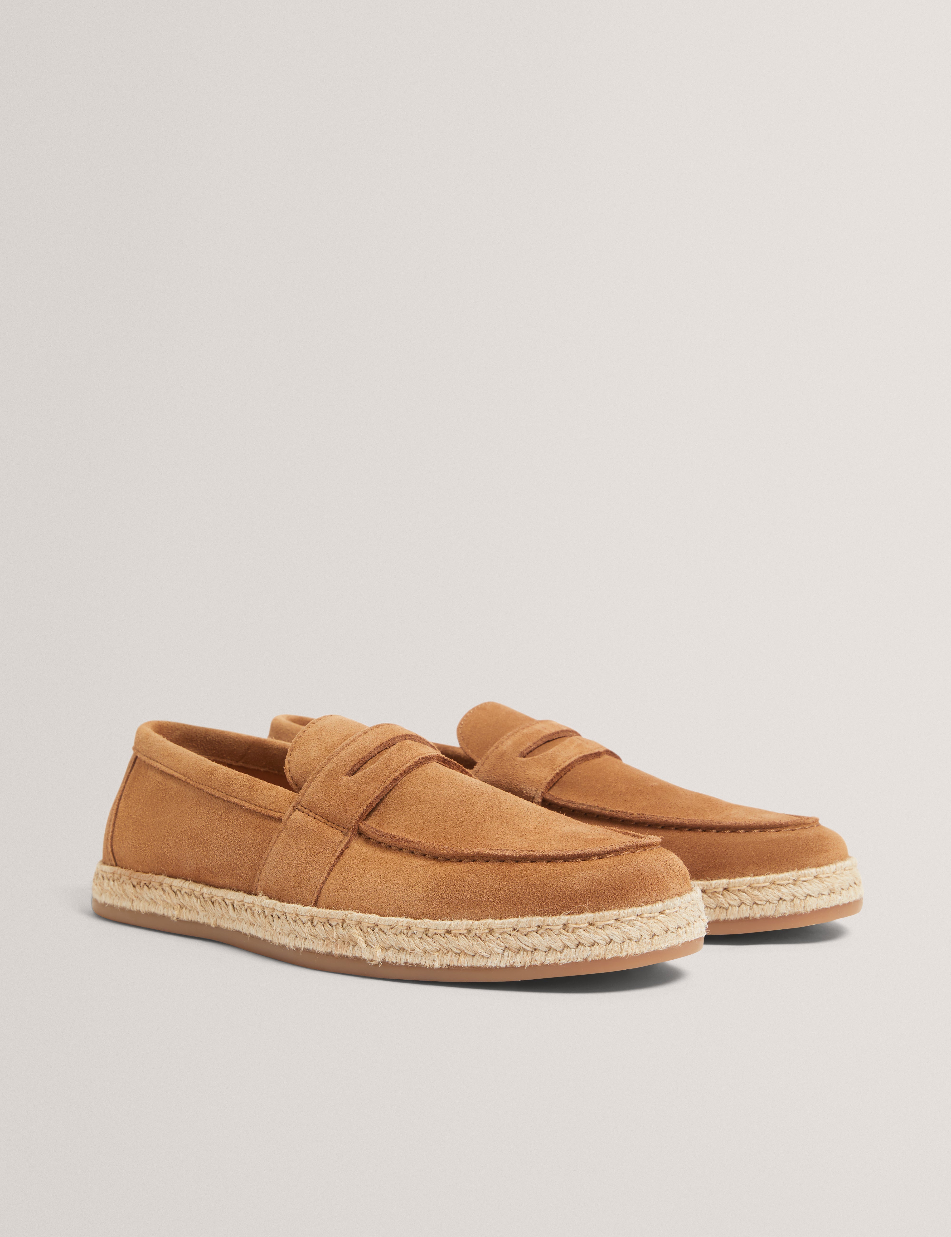 Brunelo Suede Espadrille Loafer Stone