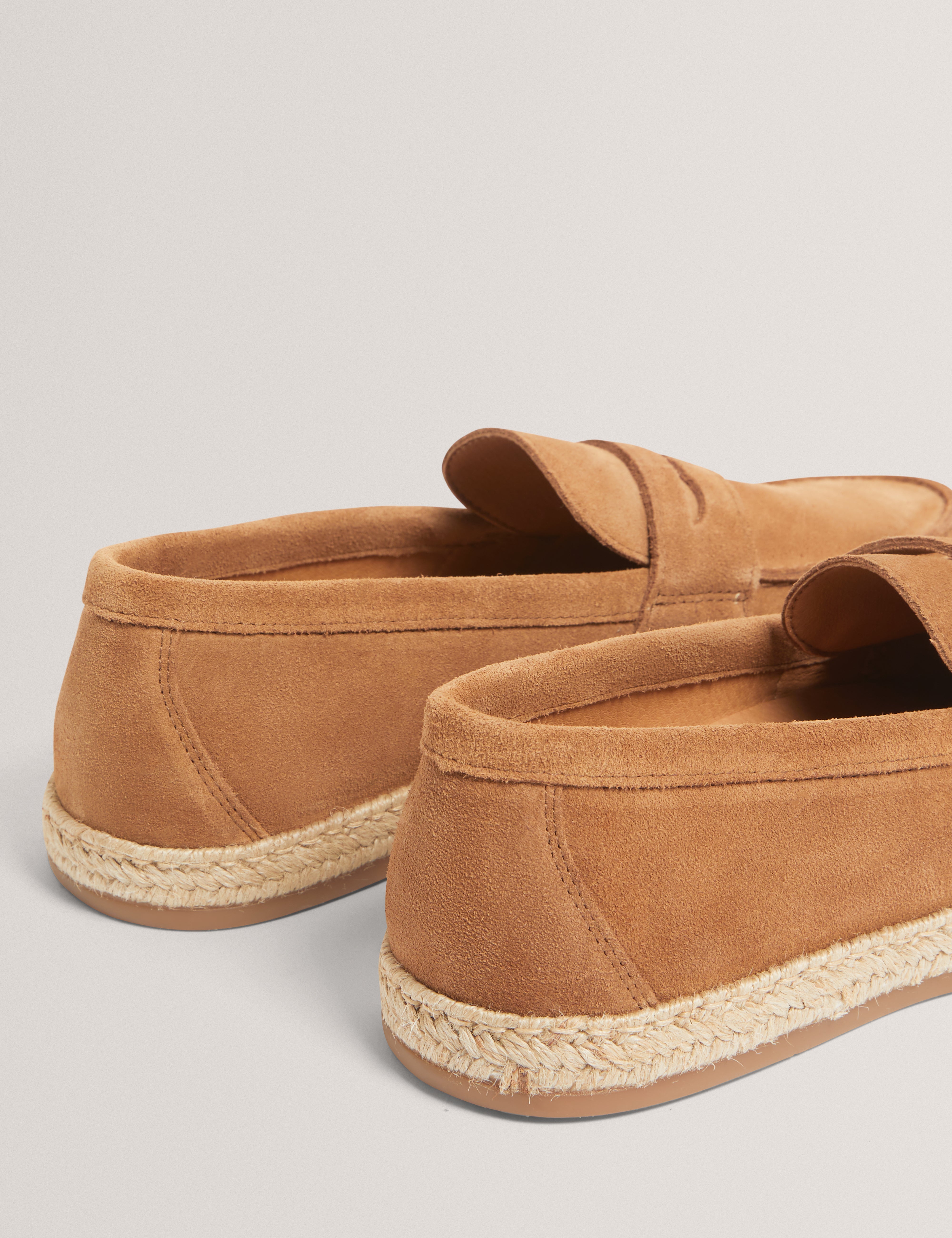 Brunelo Suede Espadrille Loafer Stone