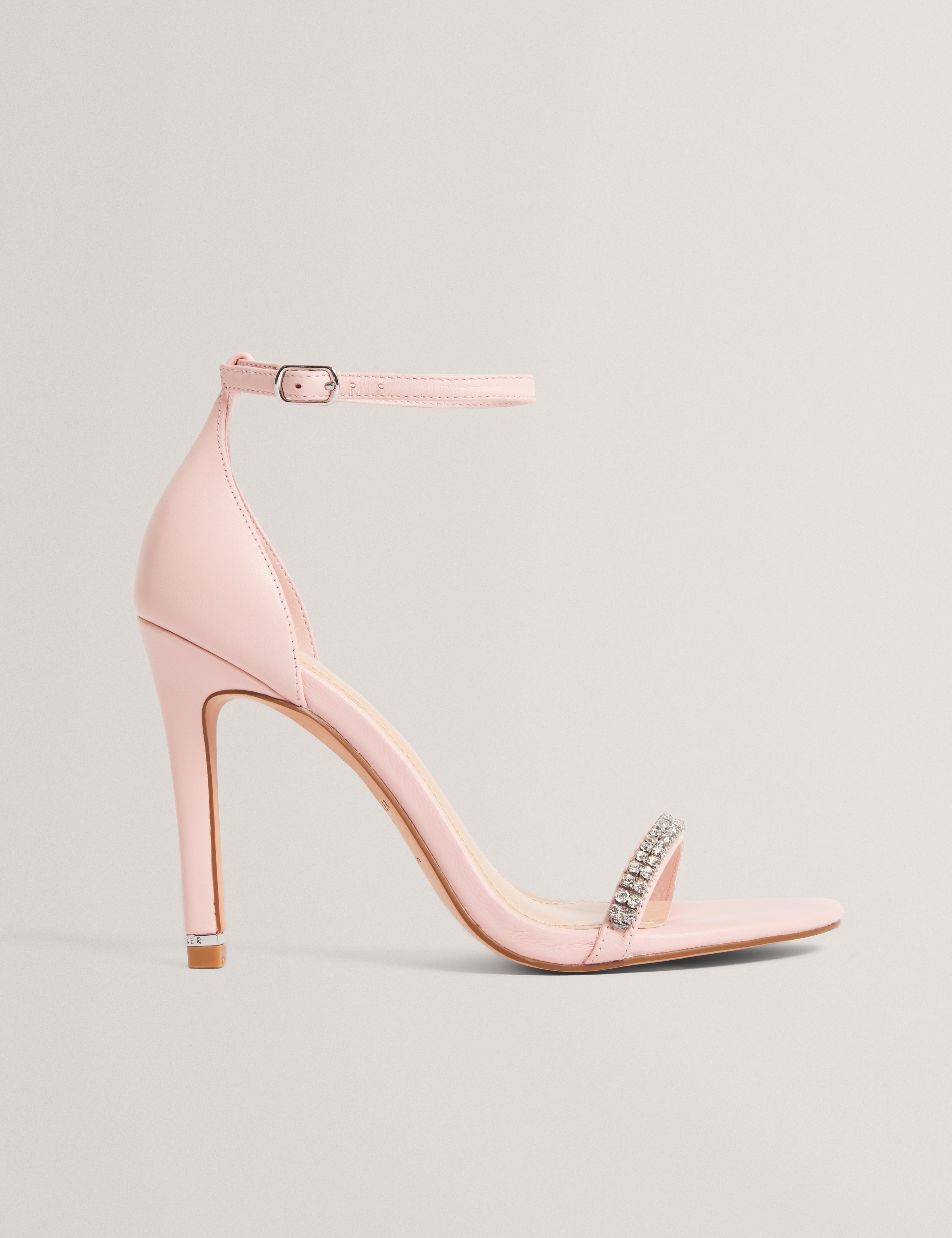 Laiilah Crystal Strap Heel Sandal Lt-Pink
