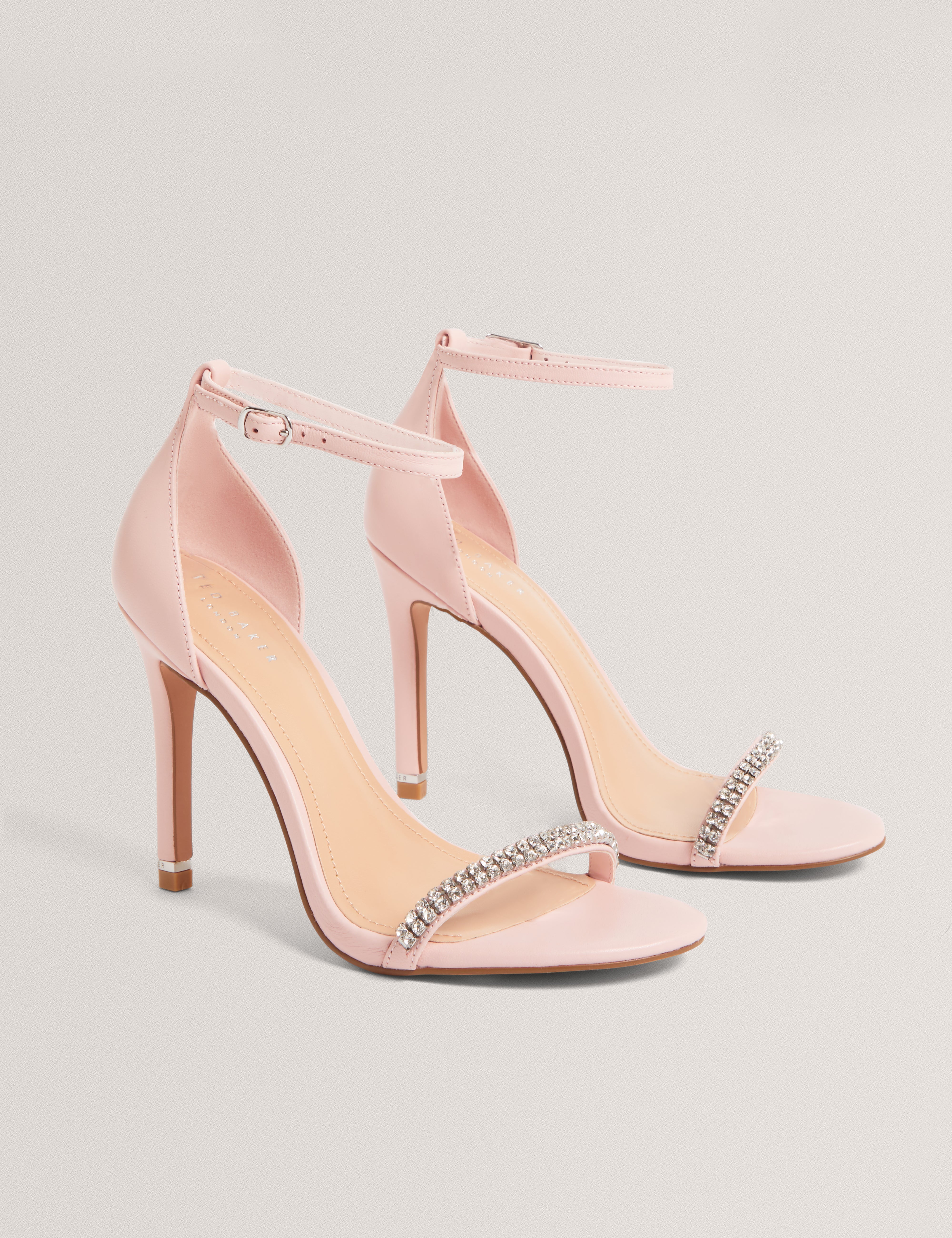 Laiilah Crystal Strap Heel Sandal Lt-Pink