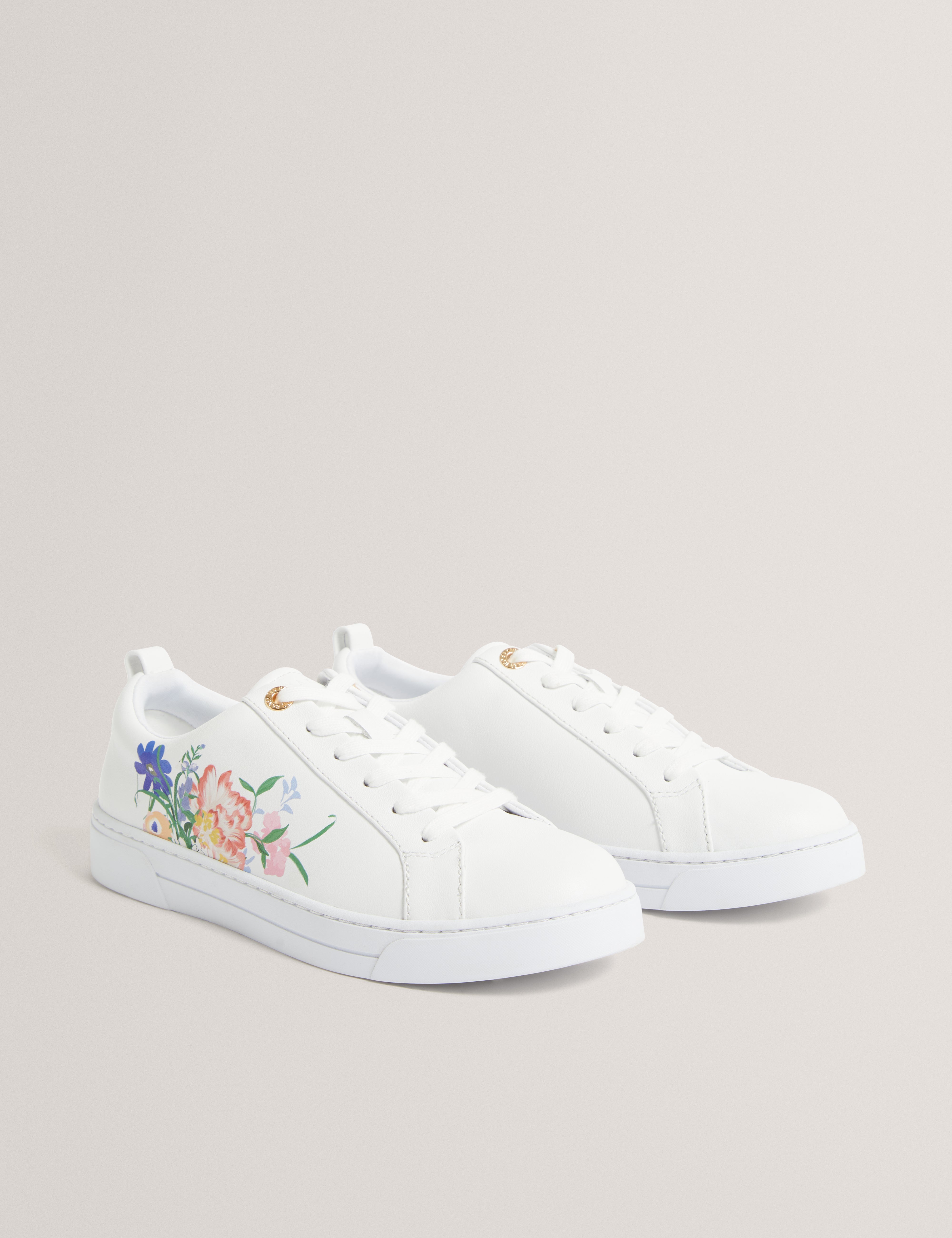 Kaiila Printed Detail Trainer White