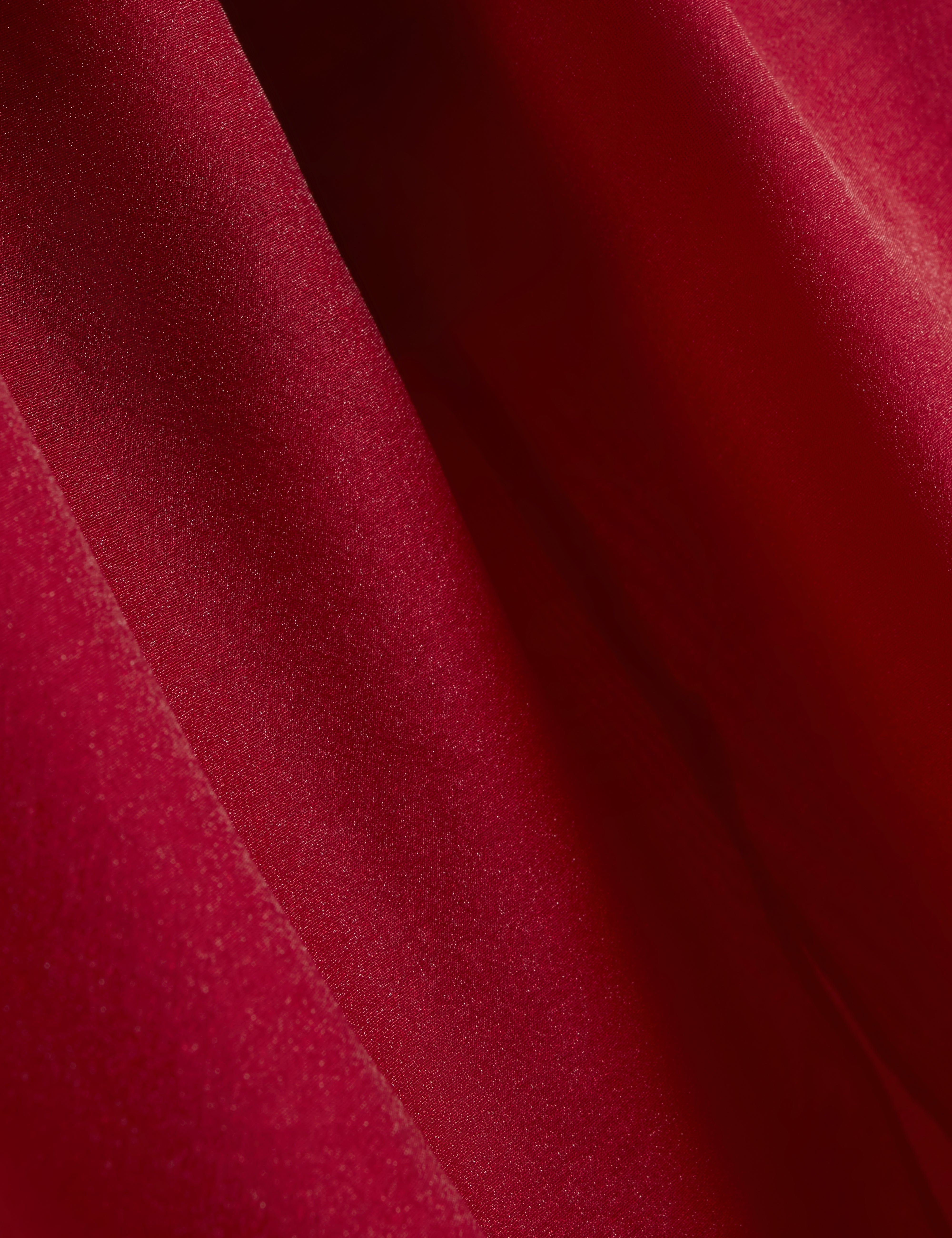 Deka Organza Overlay Midi Skirt Dk-Red