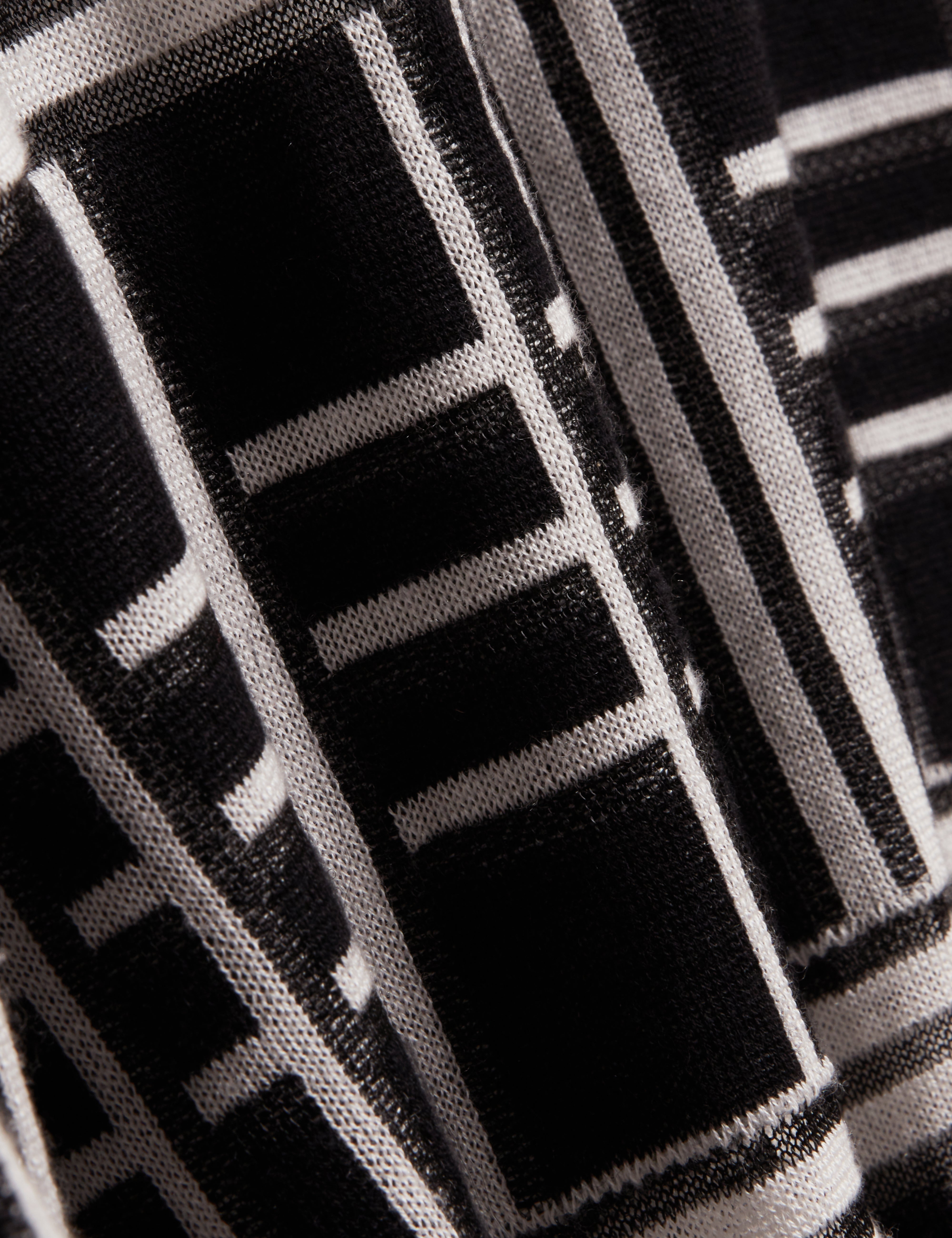 Eatton Check Stitch Crew Neck Black