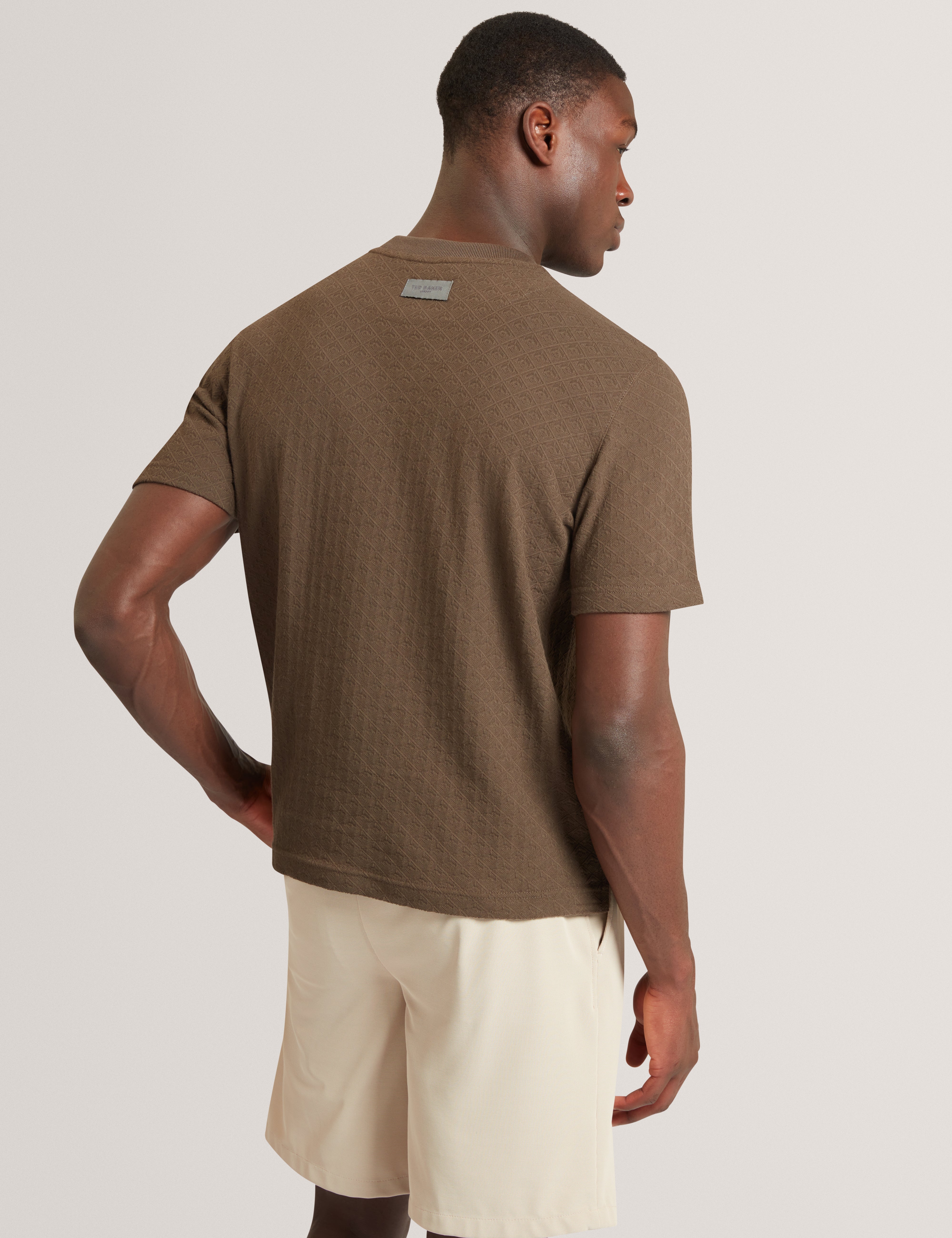 Eldonn Ss Textured T-Shirt Dk-Brown