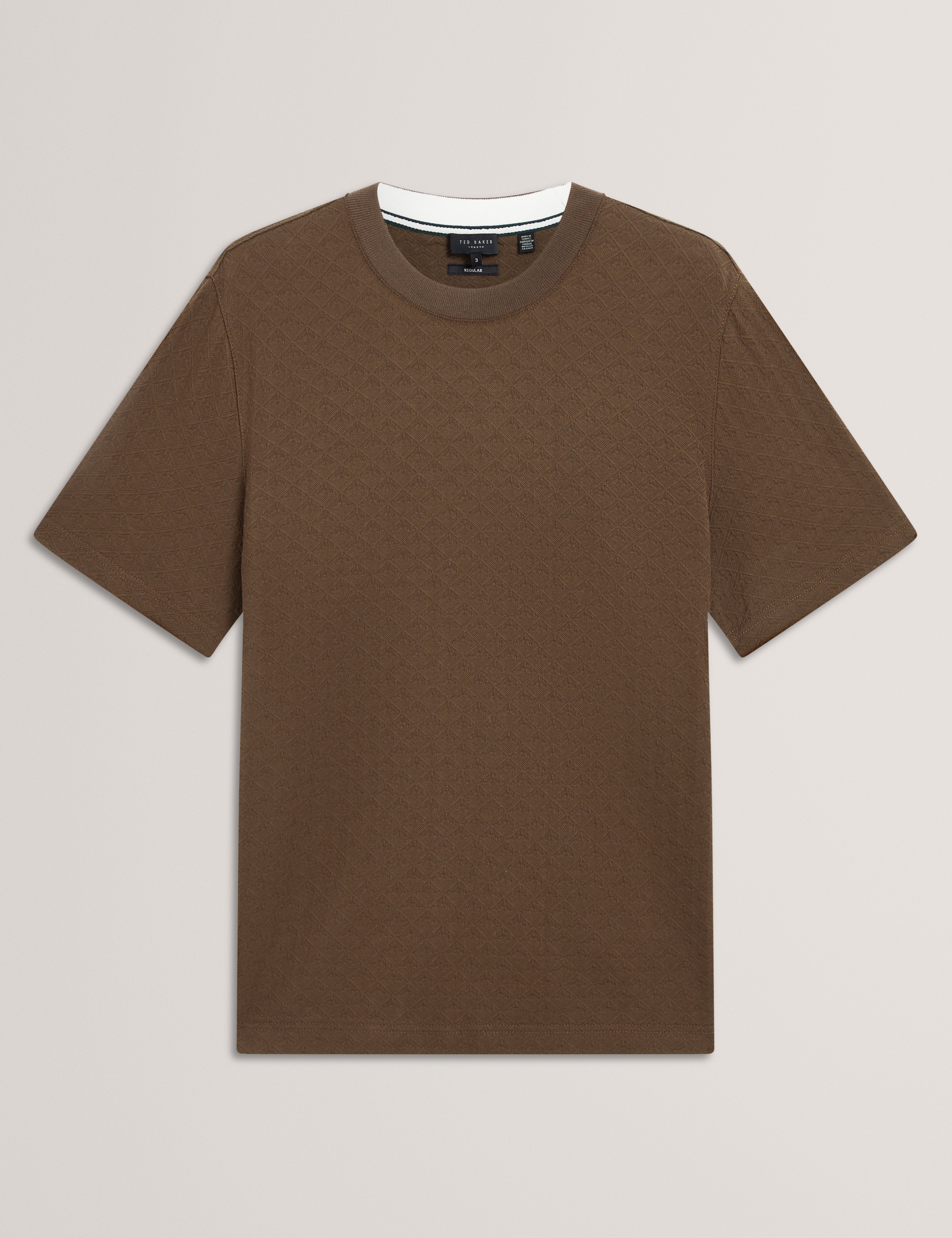 Eldonn Ss Textured T-Shirt Dk-Brown