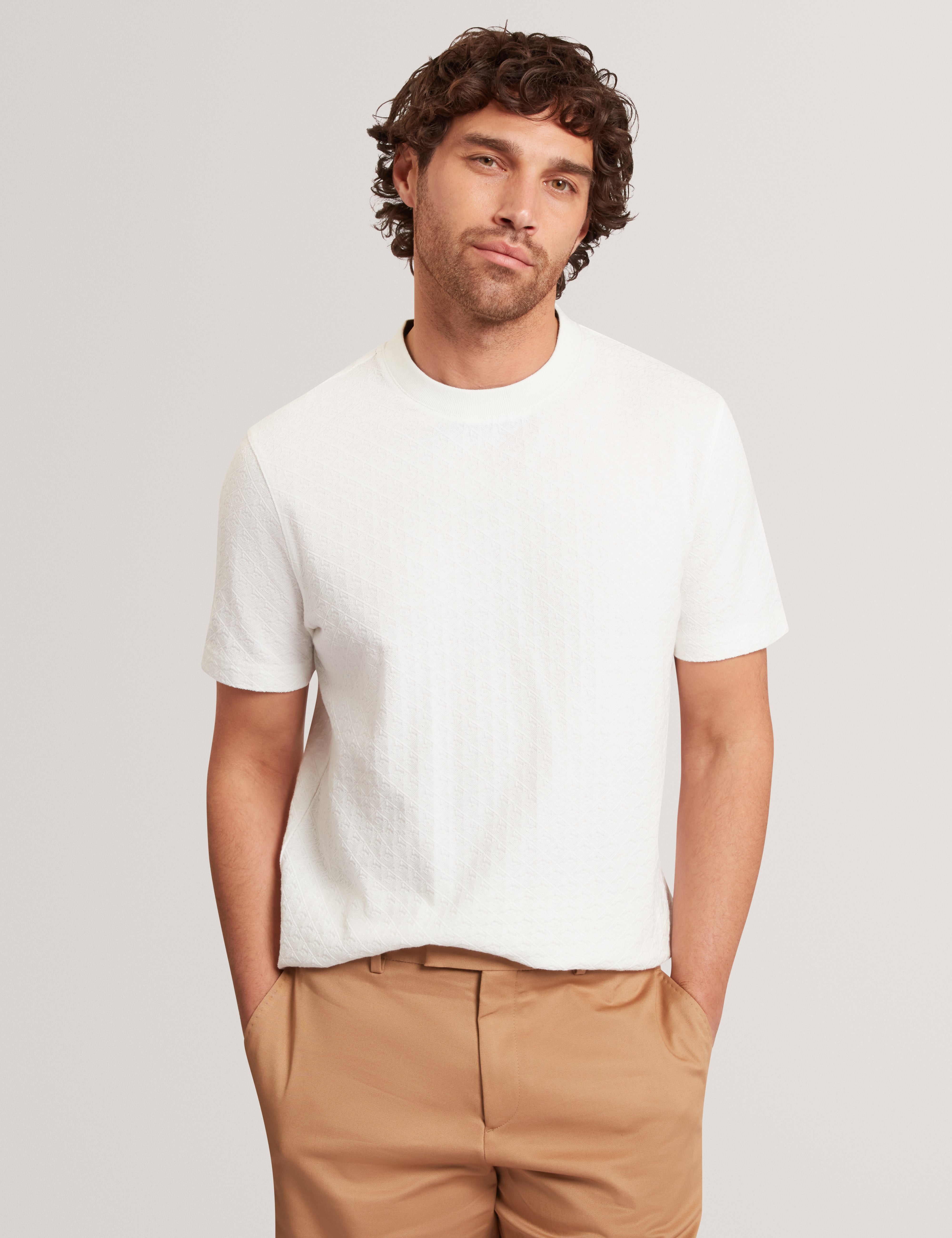 Eldonn Ss Textured T-Shirt White