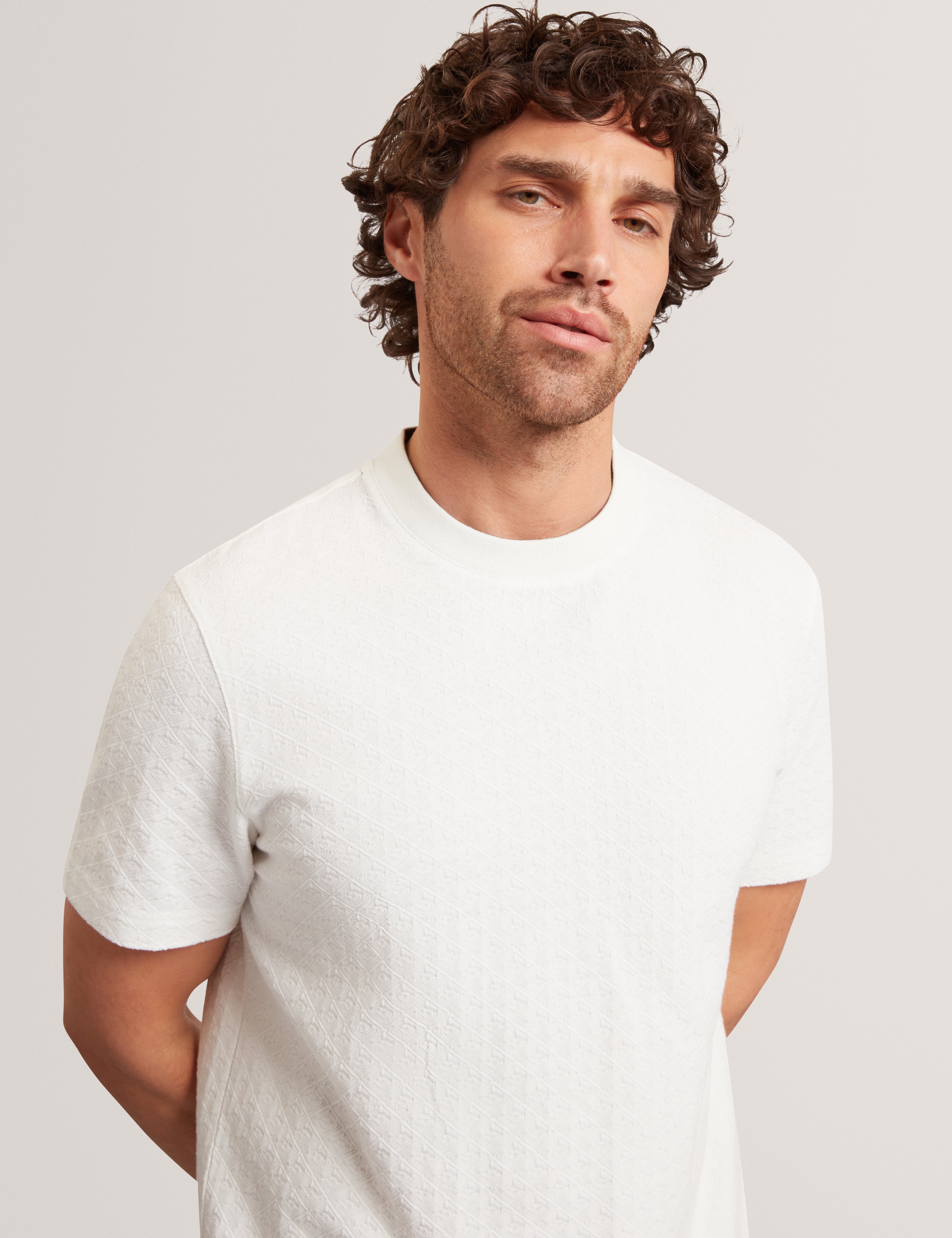 Eldonn Ss Textured T-Shirt White