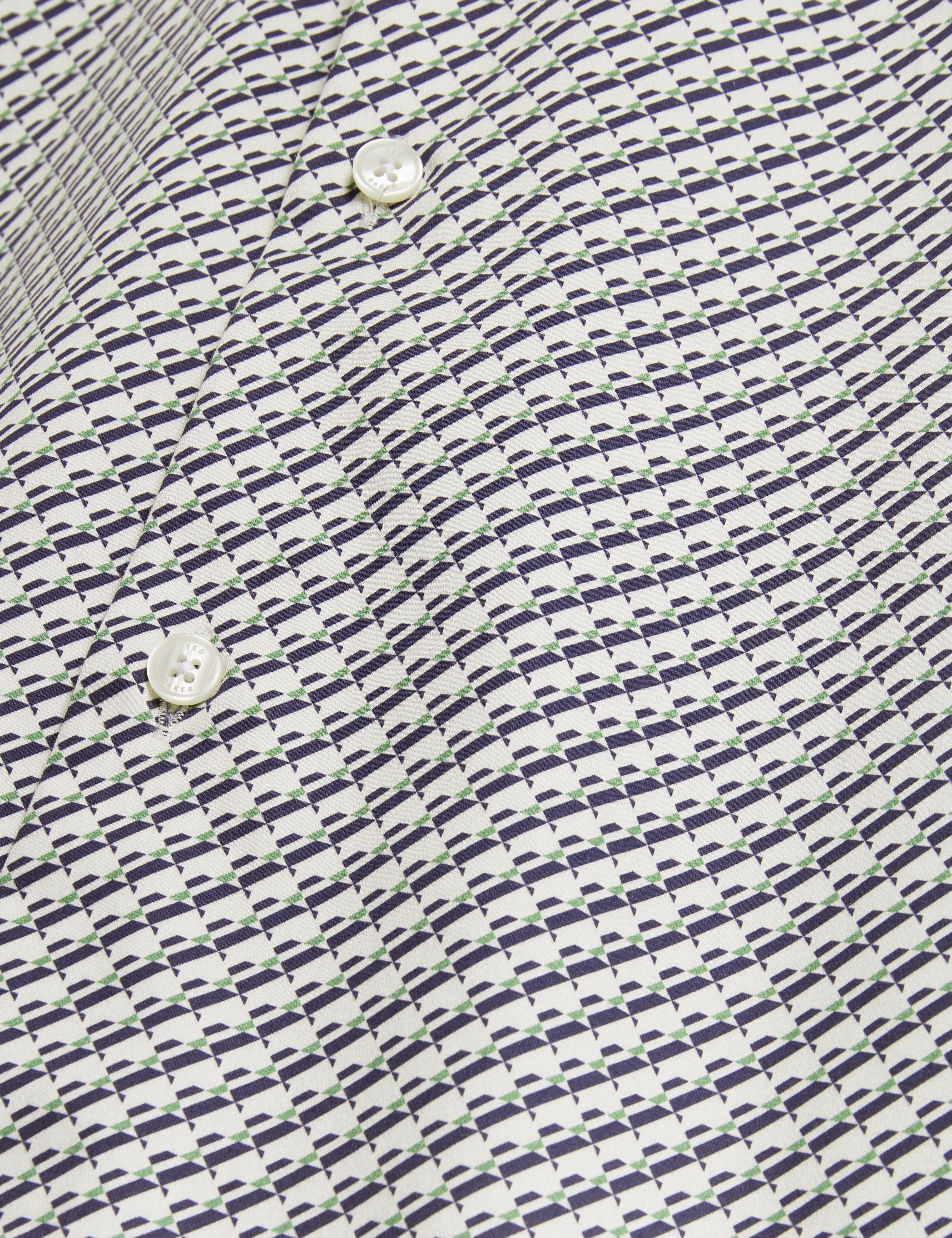 Grelish Ls Slim Micro Geo Shirt Grey-Marl