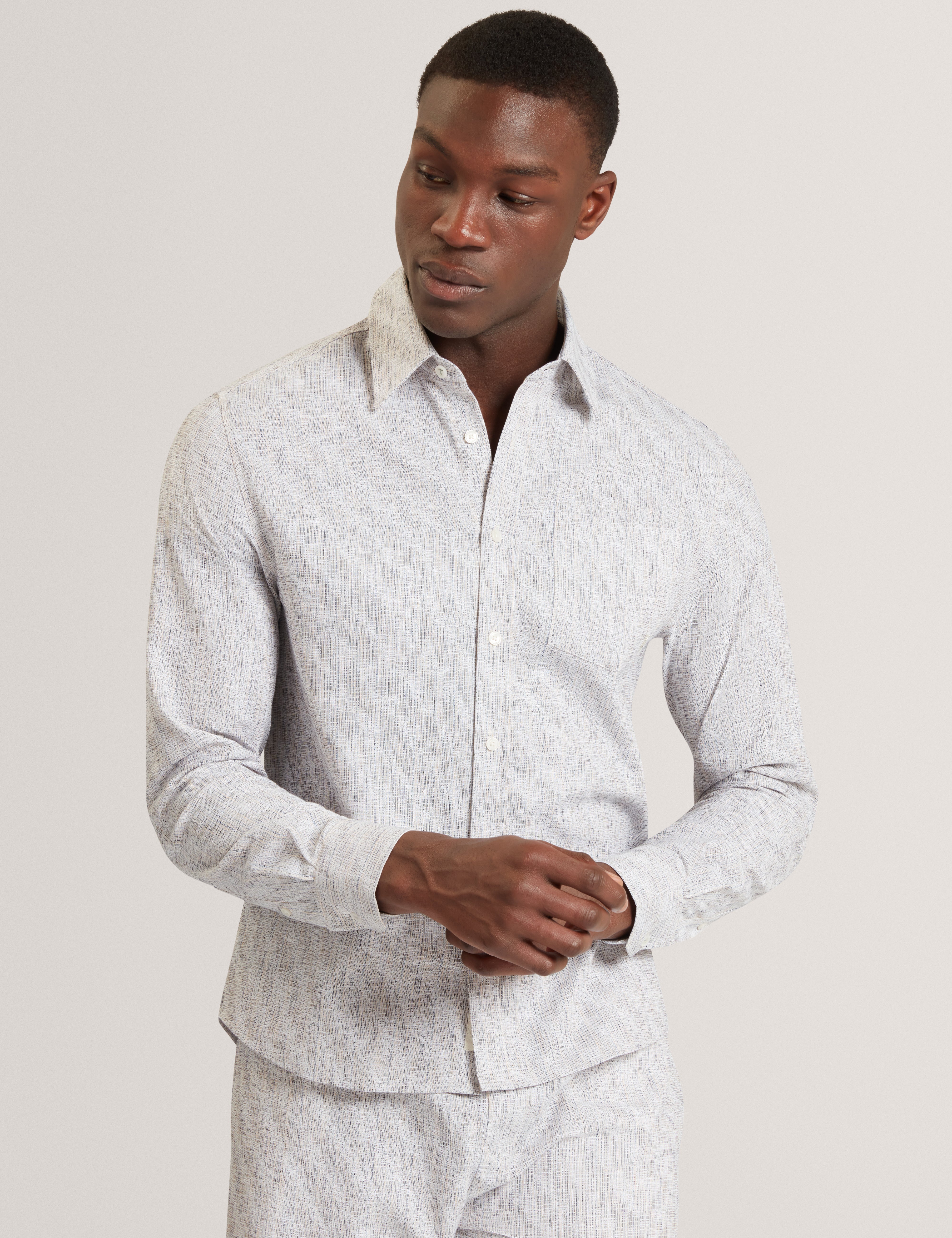 Reus Ls Relaxed Grindle Shirt Ecru