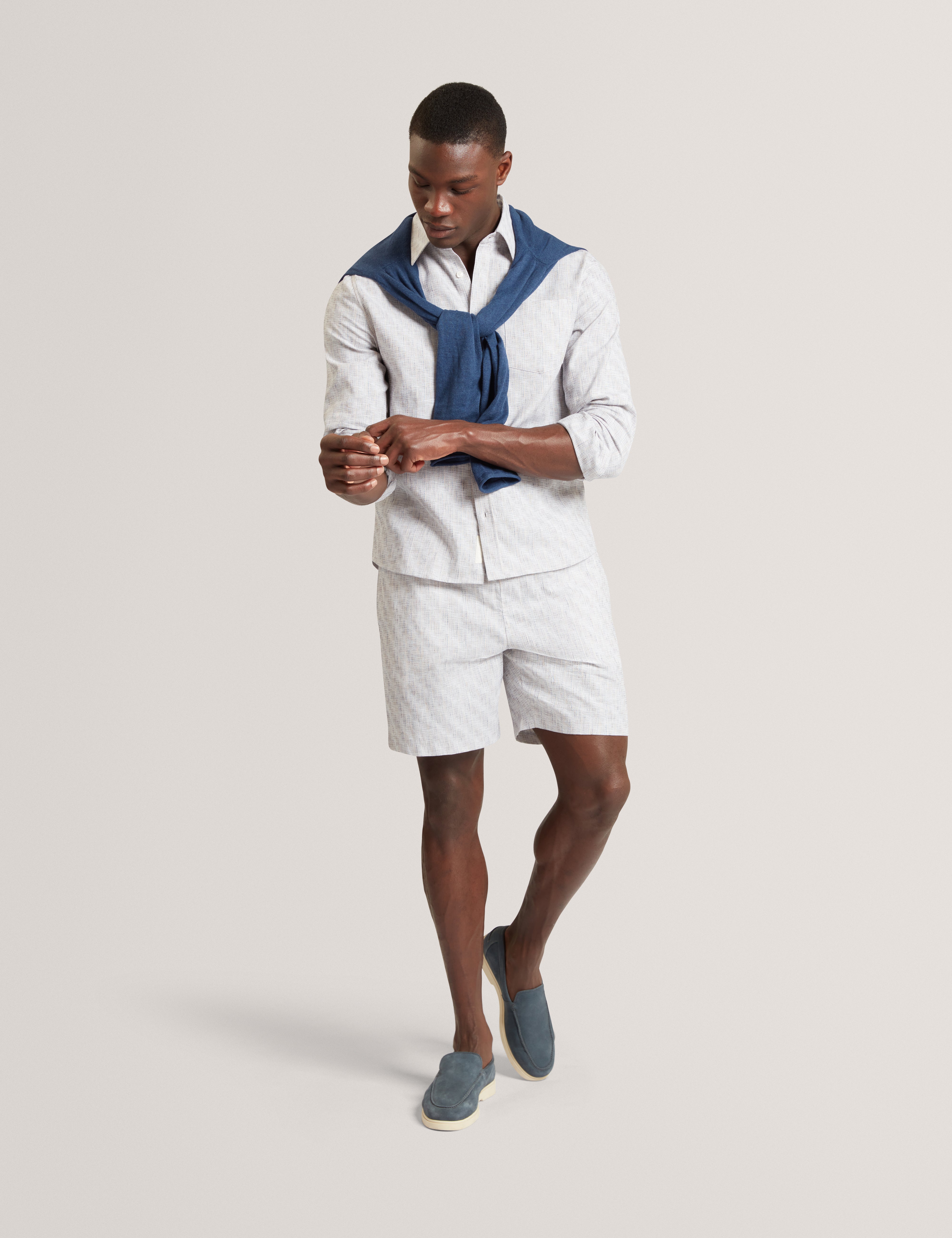 Reus Ls Relaxed Grindle Shirt Ecru