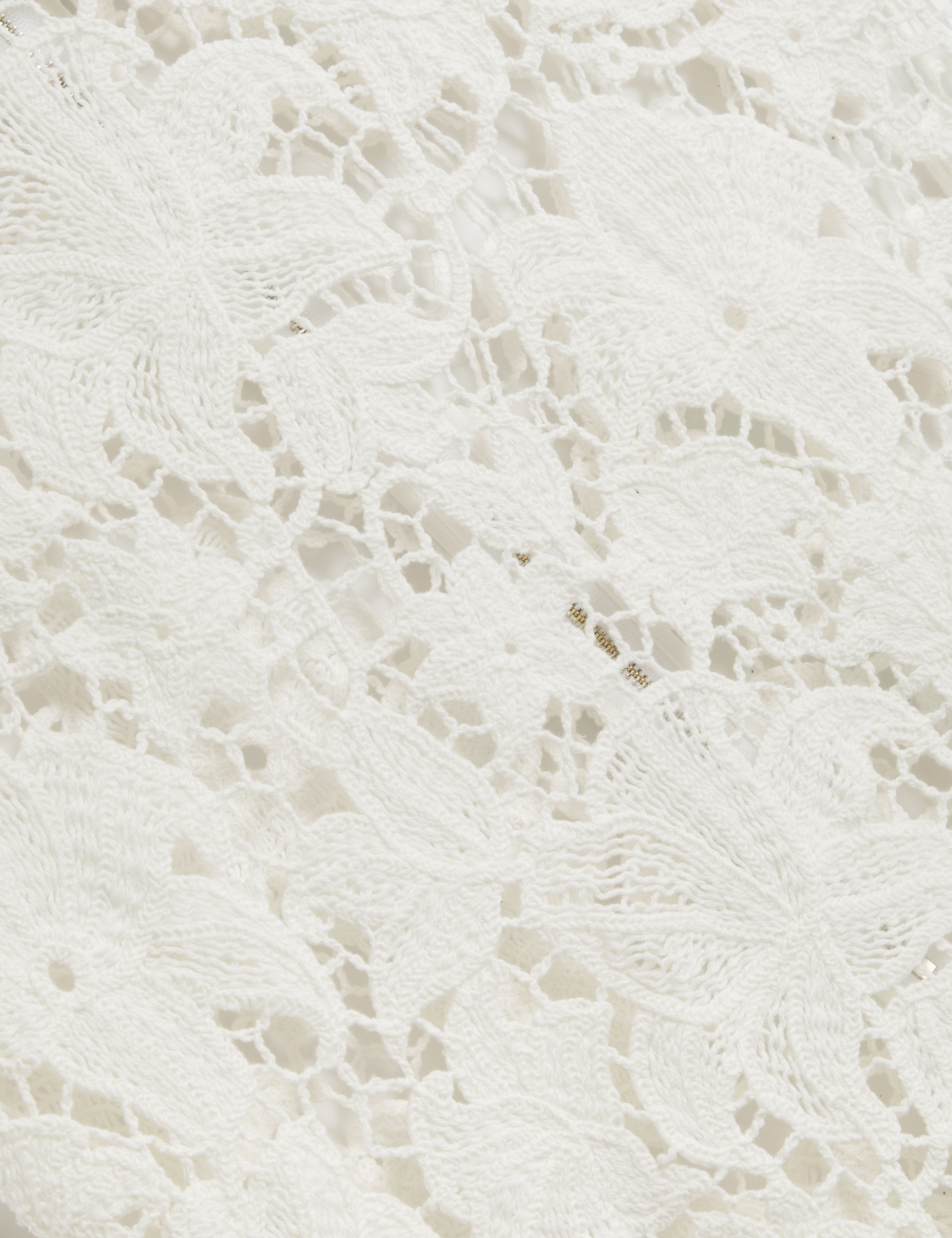 Zinha Crochet Knit Midi Dress Ivory