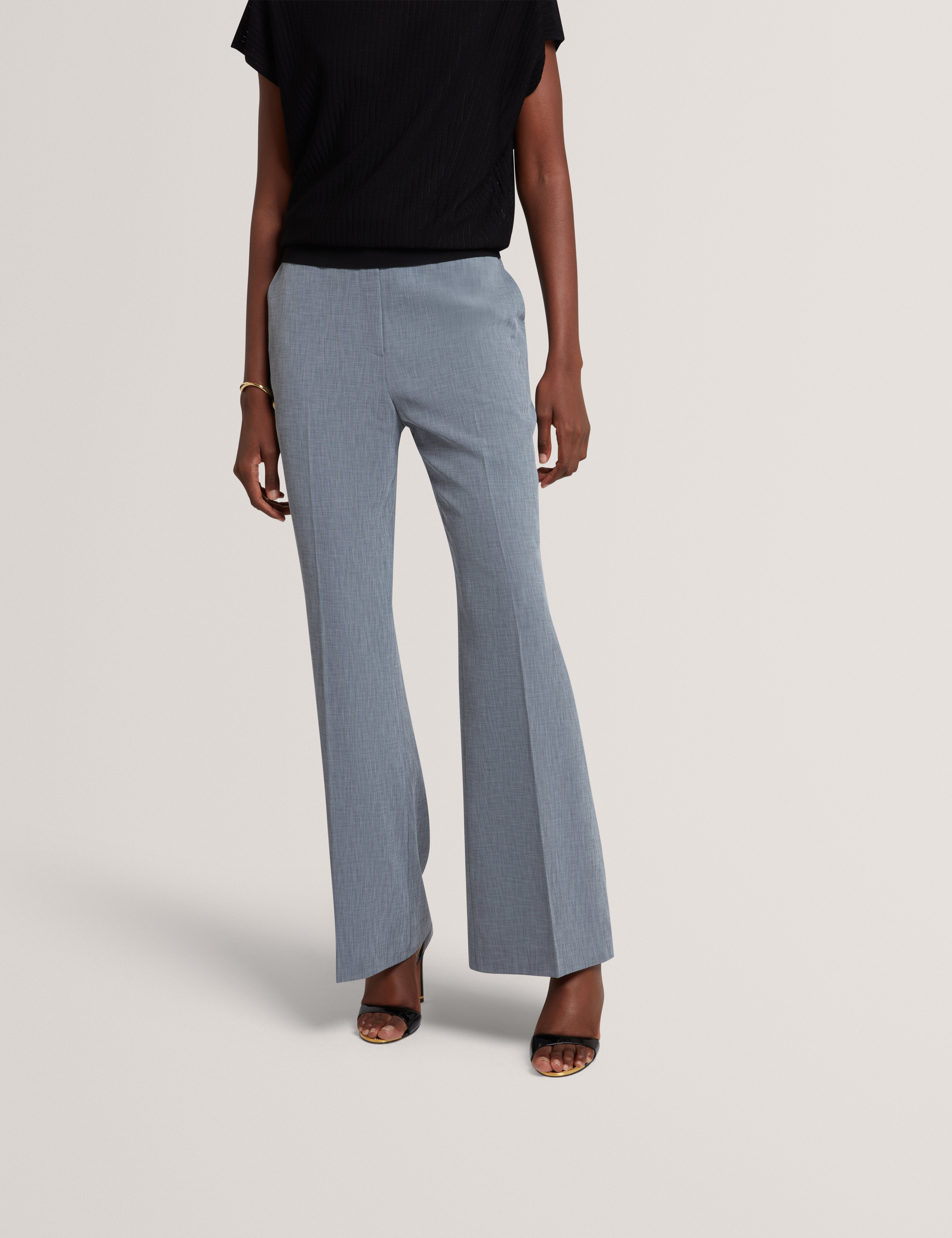 Bridat Kick Flare Tailored Trousers Navy