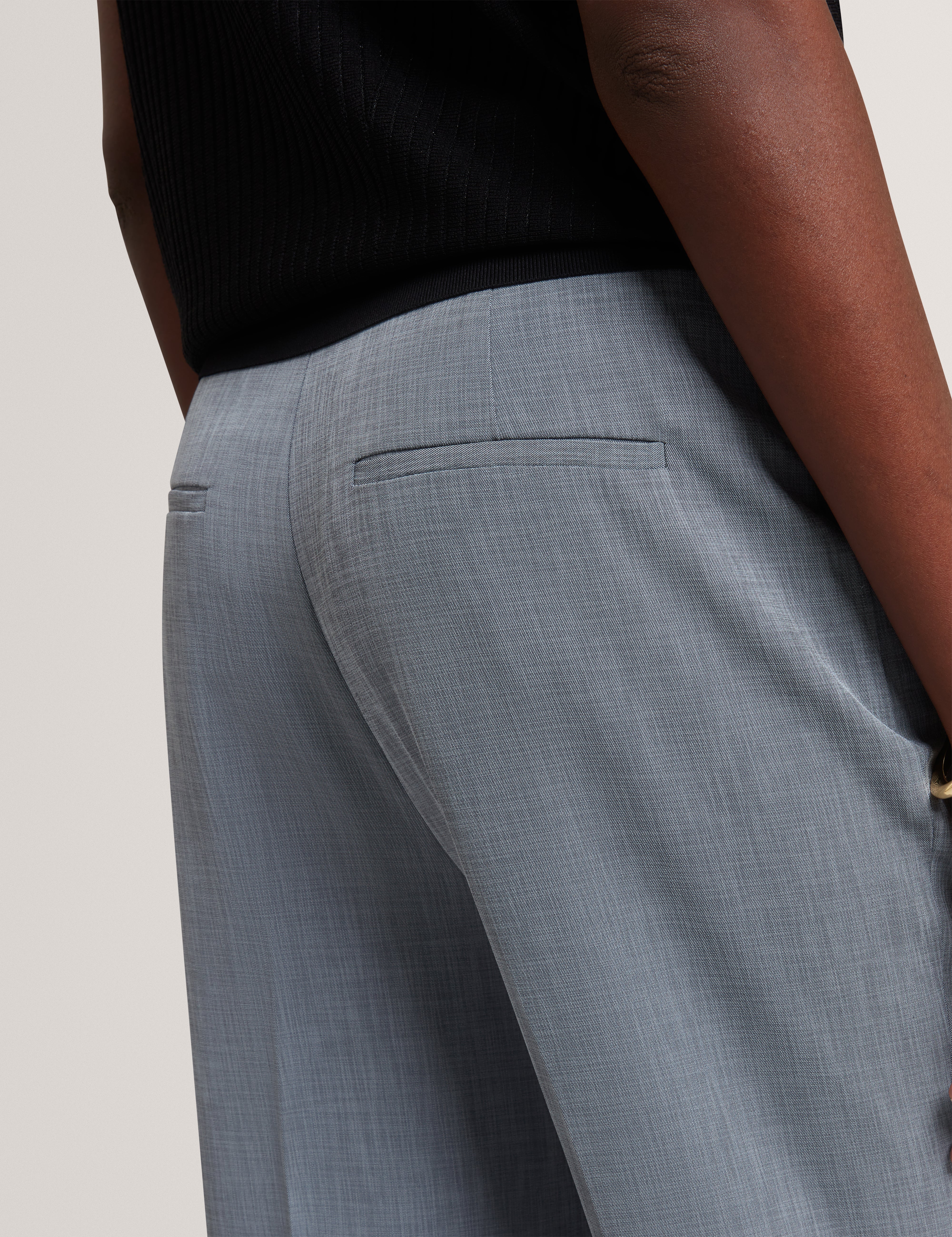 Bridat Kick Flare Tailored Trousers Navy