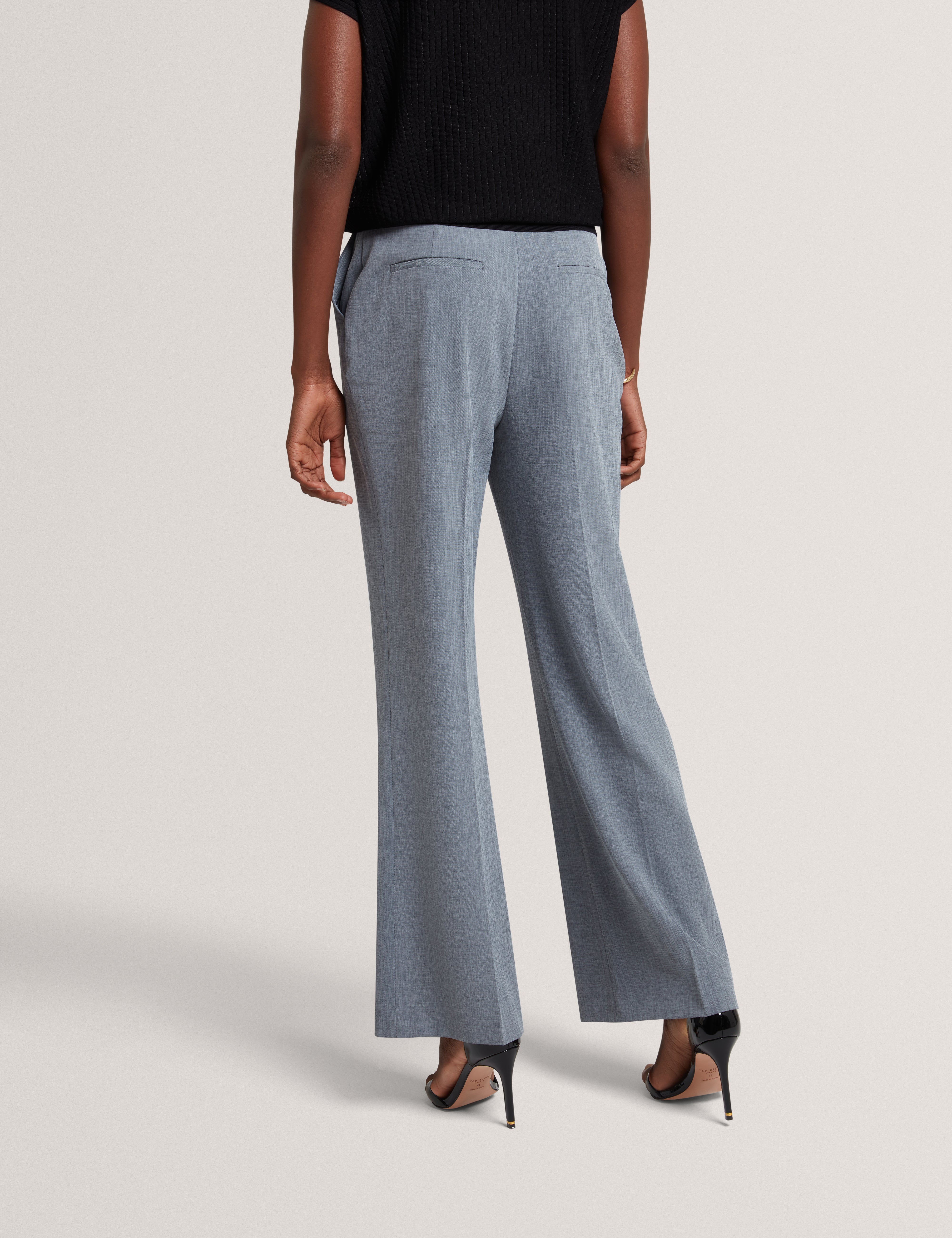 Bridat Kick Flare Tailored Trousers Navy