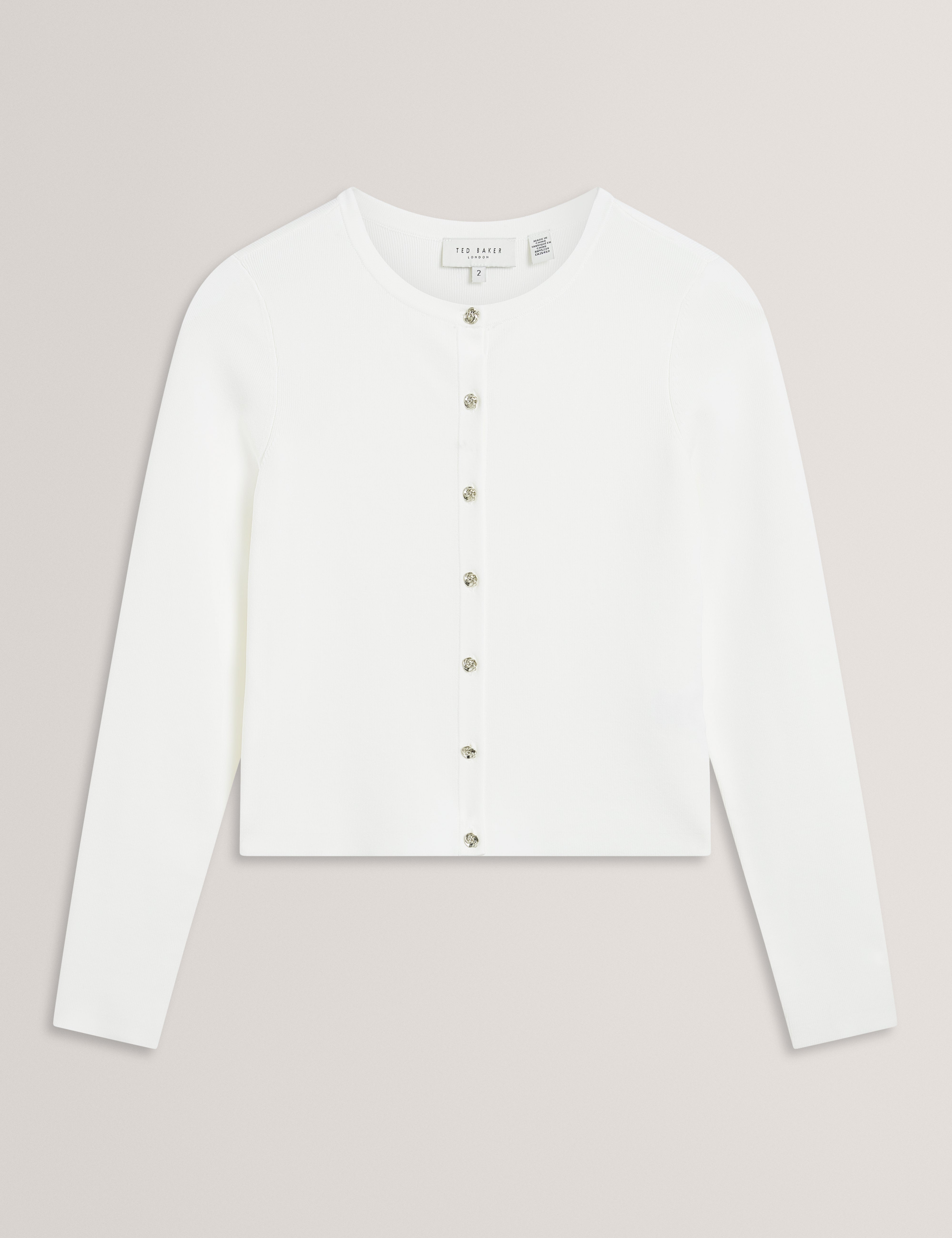 Vedla Cropped Crew Neck Cardigan Ivory