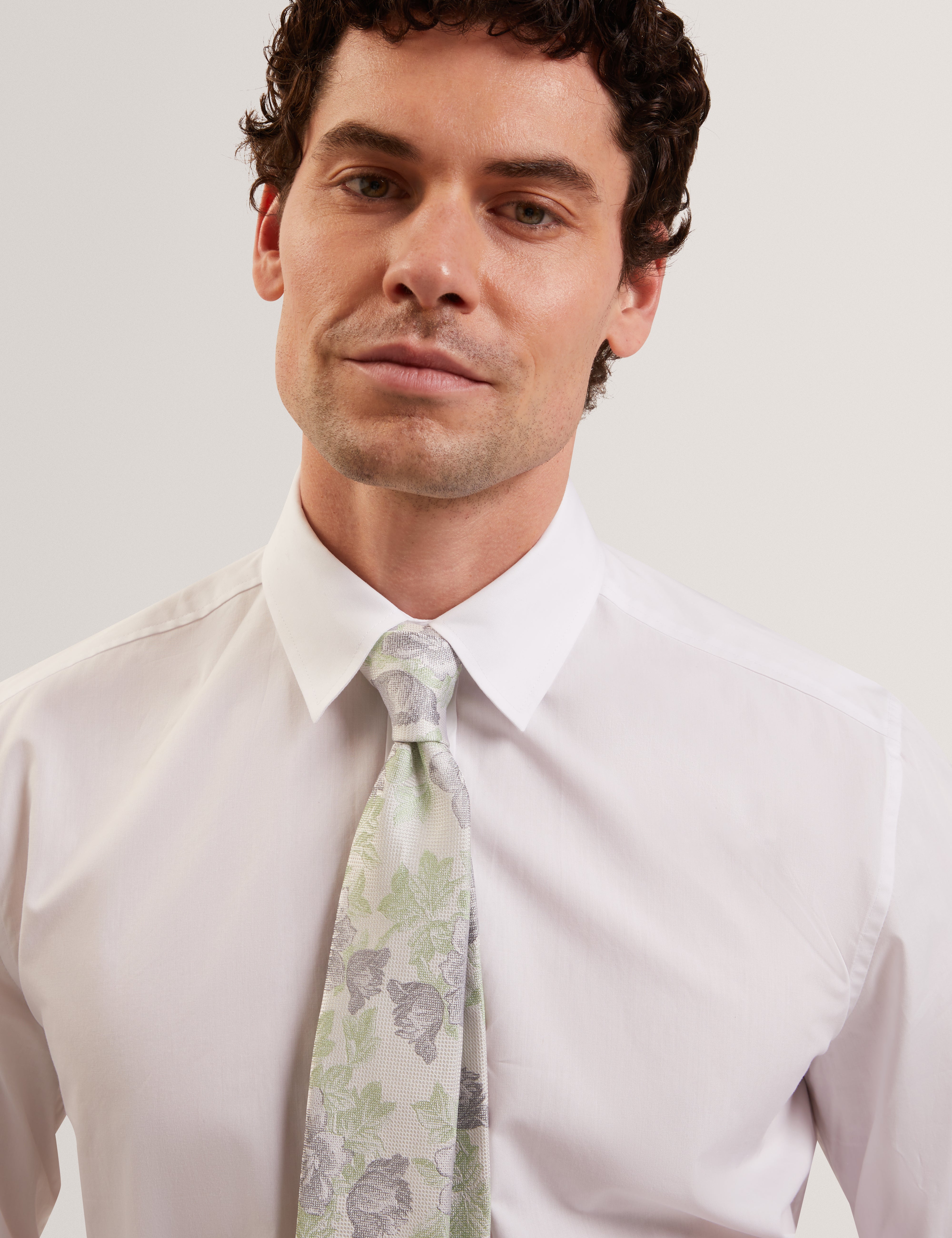 Bitonte Jacquard Floral Silk Tie Blue