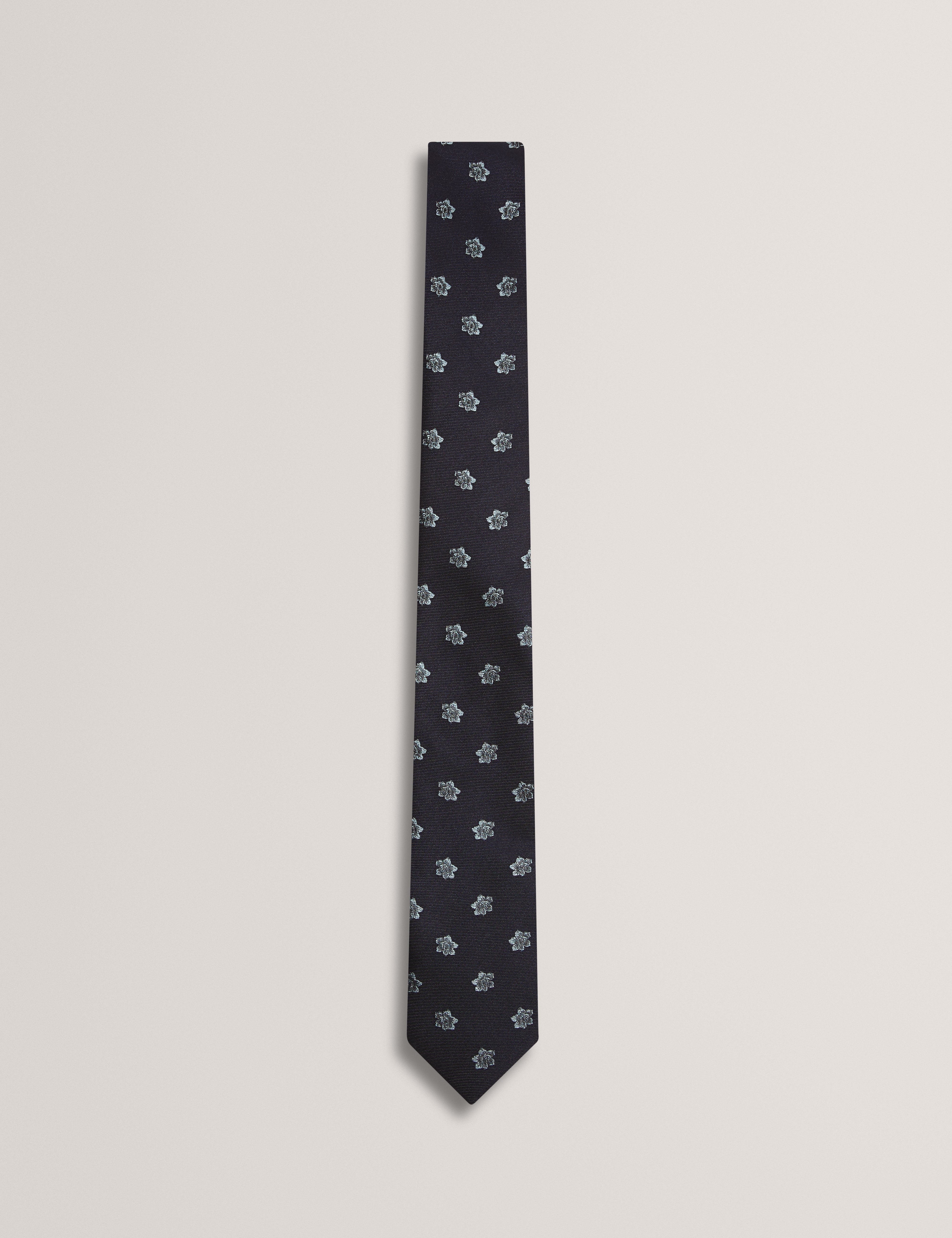 Firenza Ditsy Jacquard Floral Silk Tie Navy