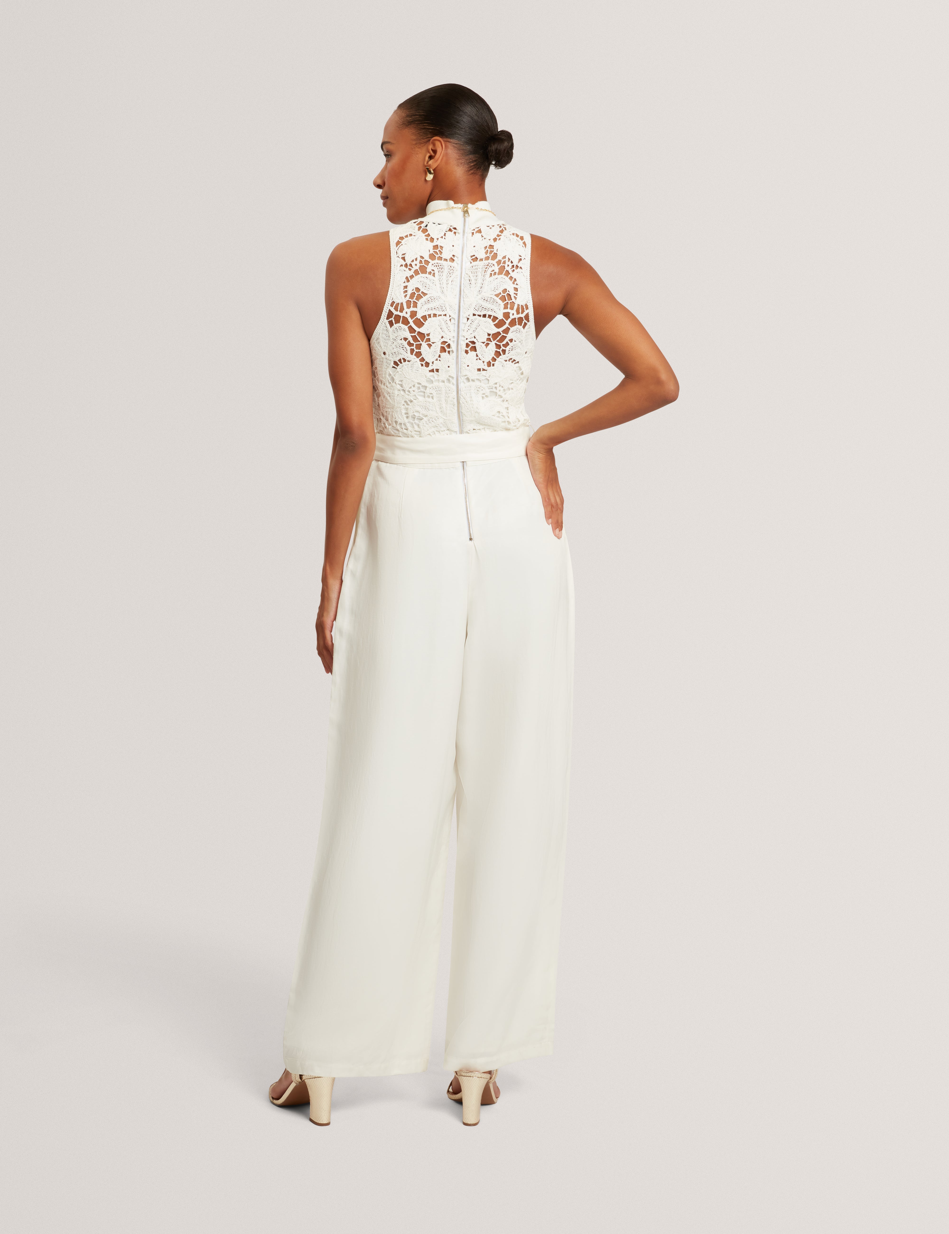 Calanta Crochet Mockable Jumpsuit Ivory