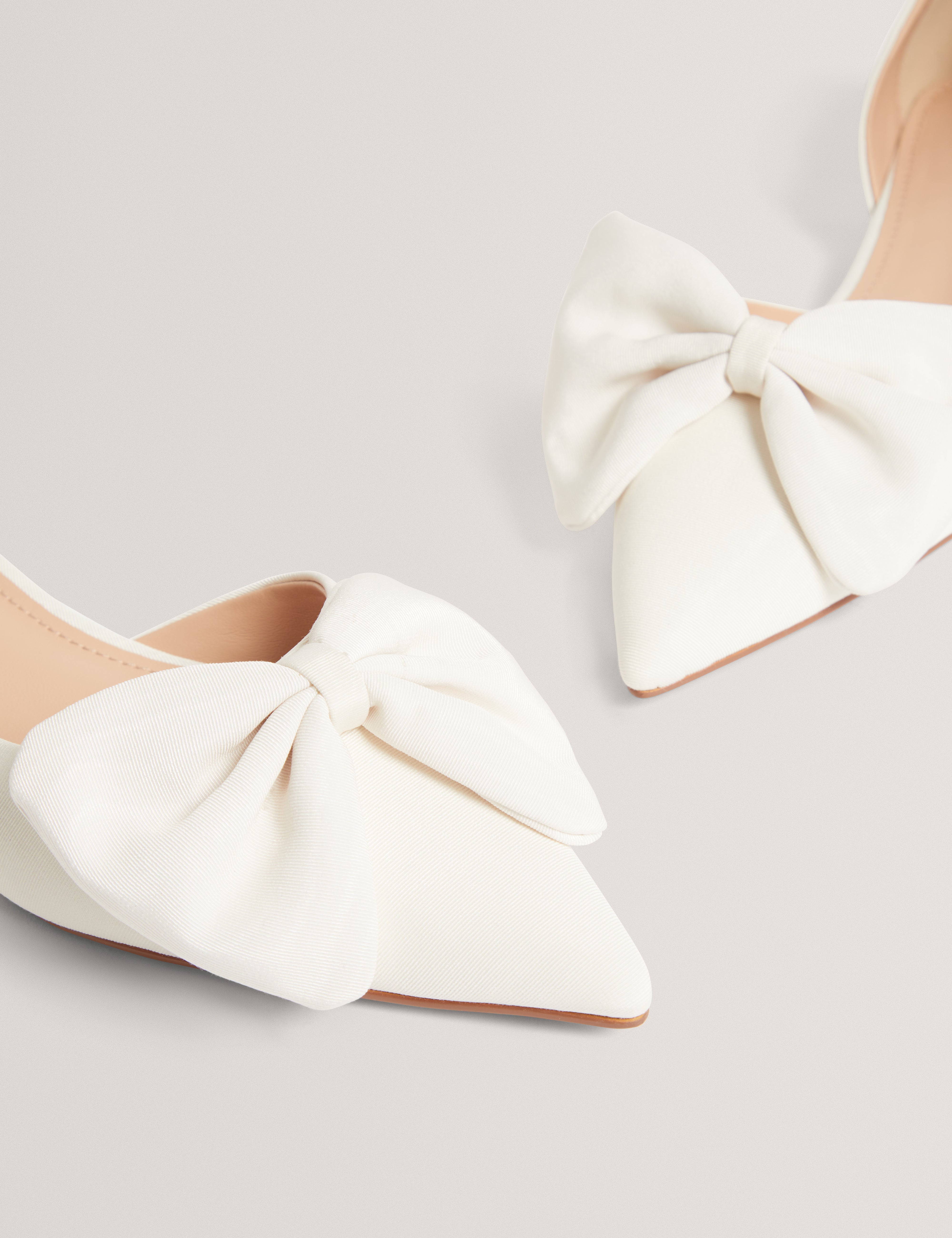 Soufiya Satin Bow Detail Flat Ivory soufiya-satin-bow-detail-flat-ivory