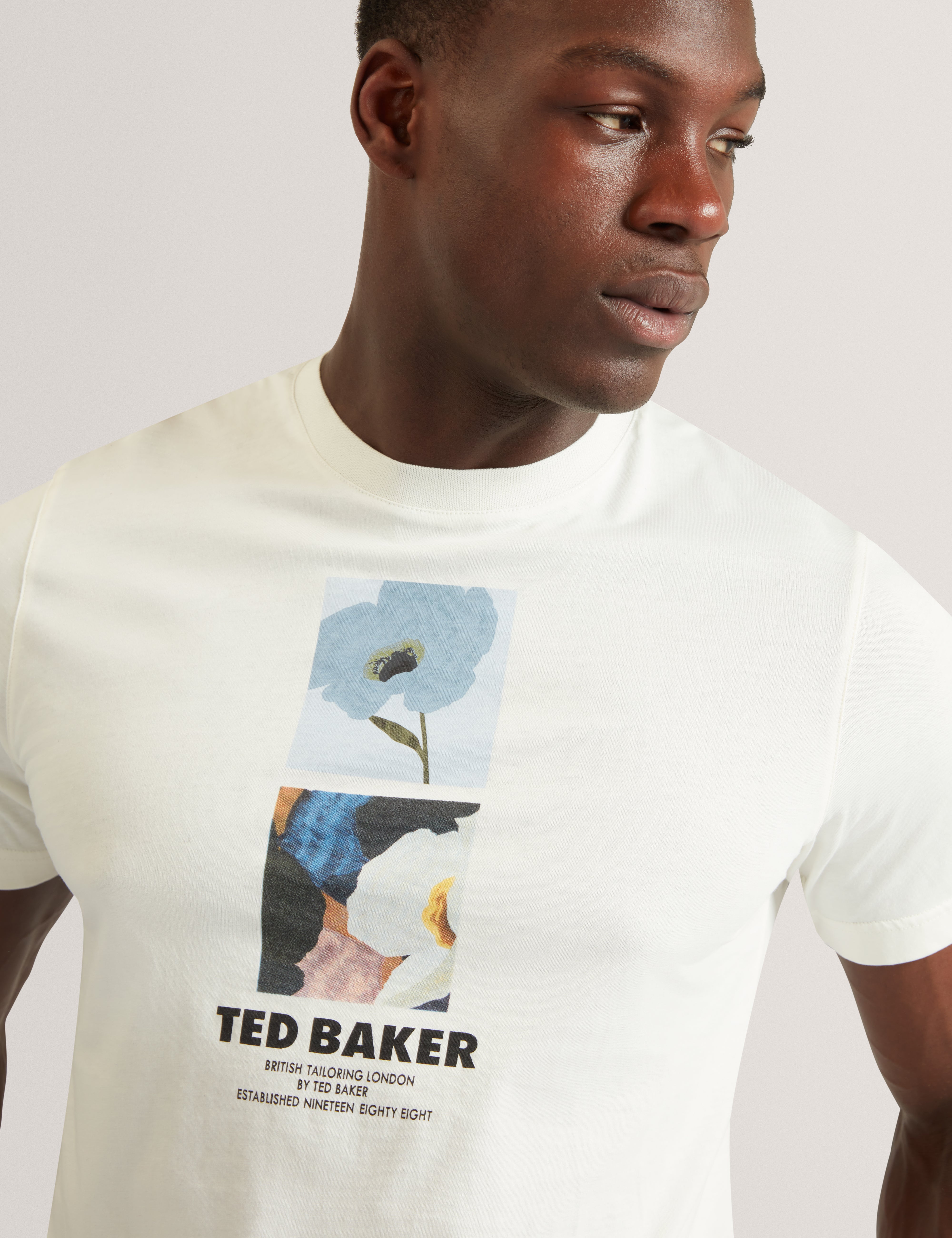 Lambbet Ss Floral Box Print T-Shirt White