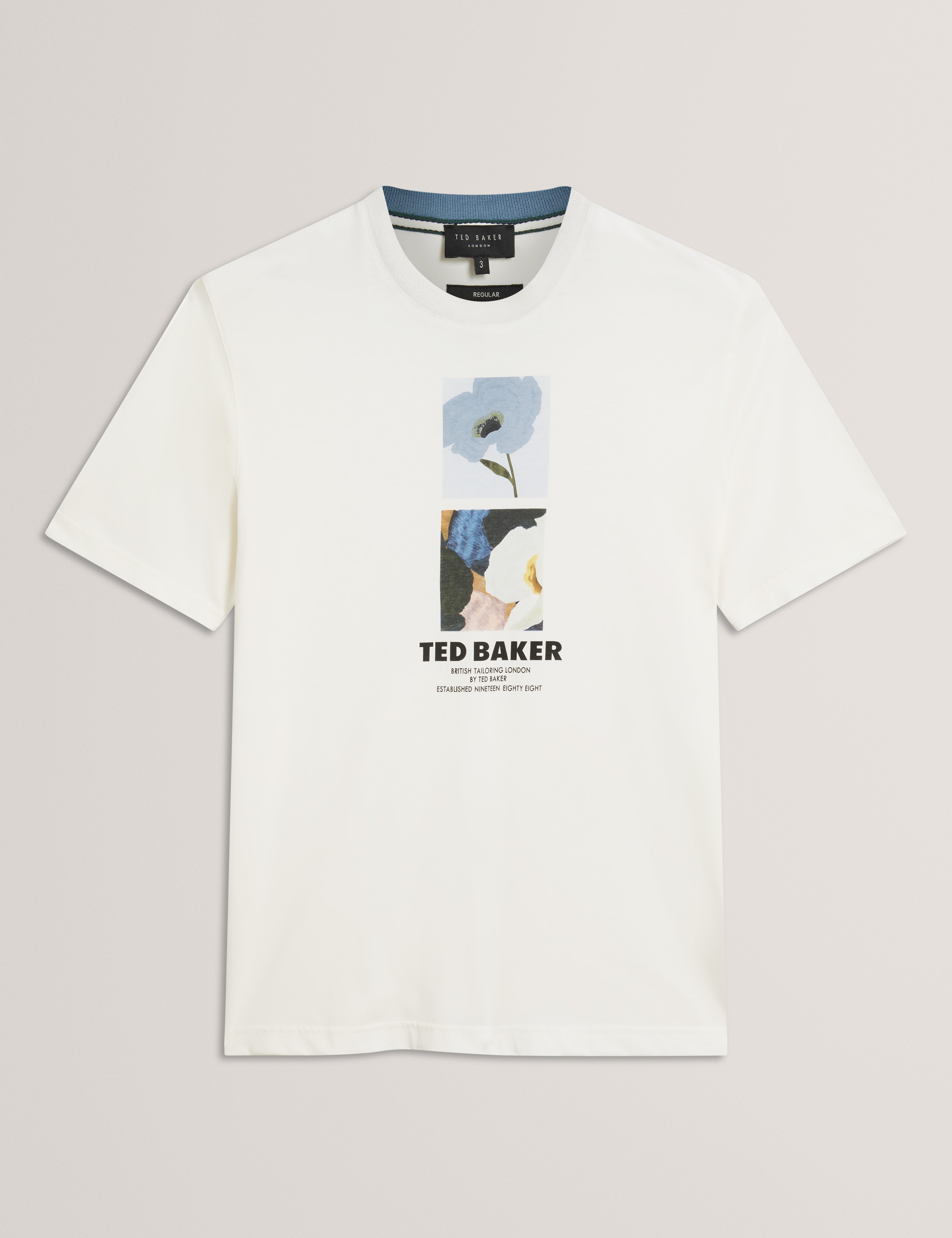 Lambbet Ss Floral Box Print T-Shirt White