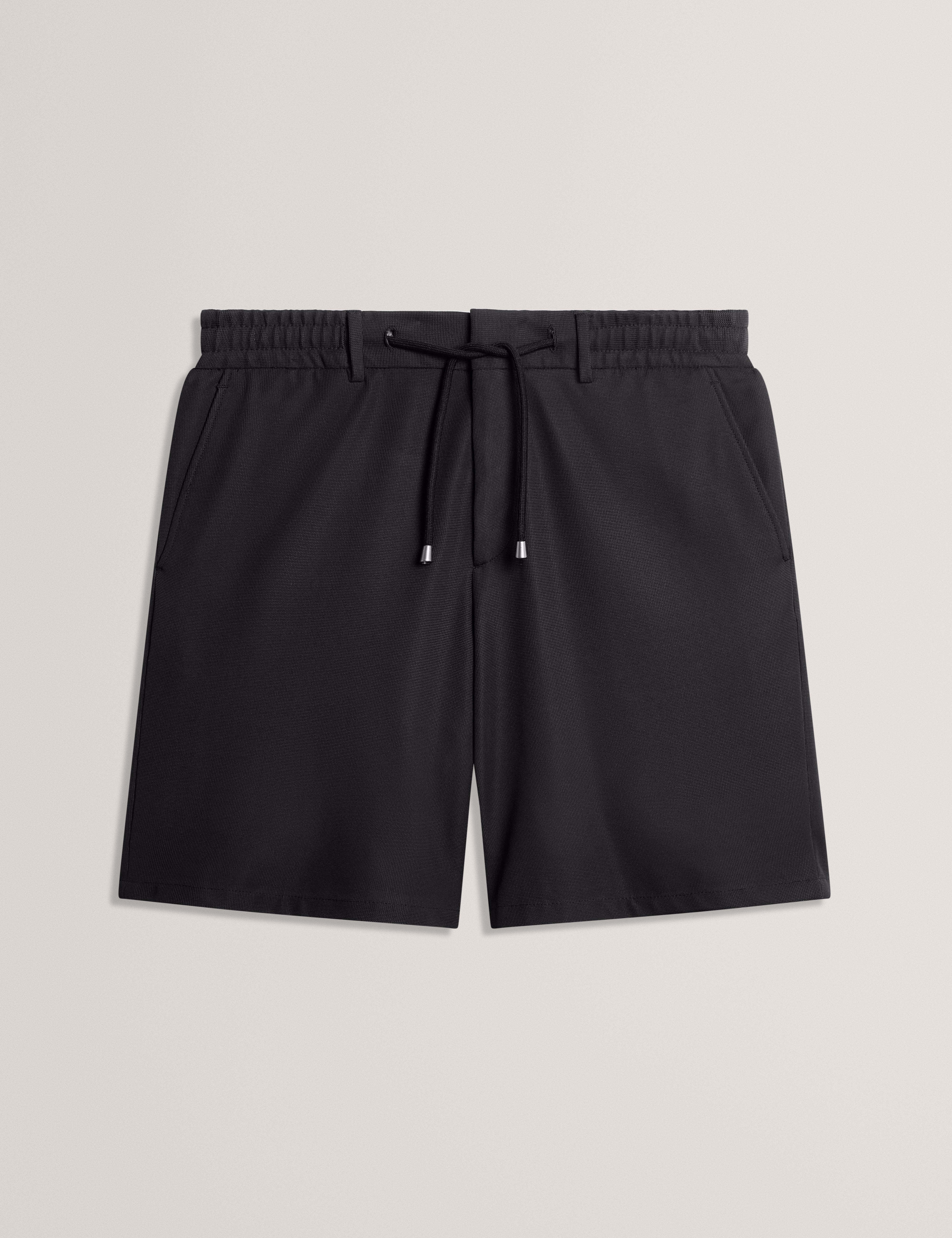 Cialdas Textured Waffle Knit Pull-On Short Black