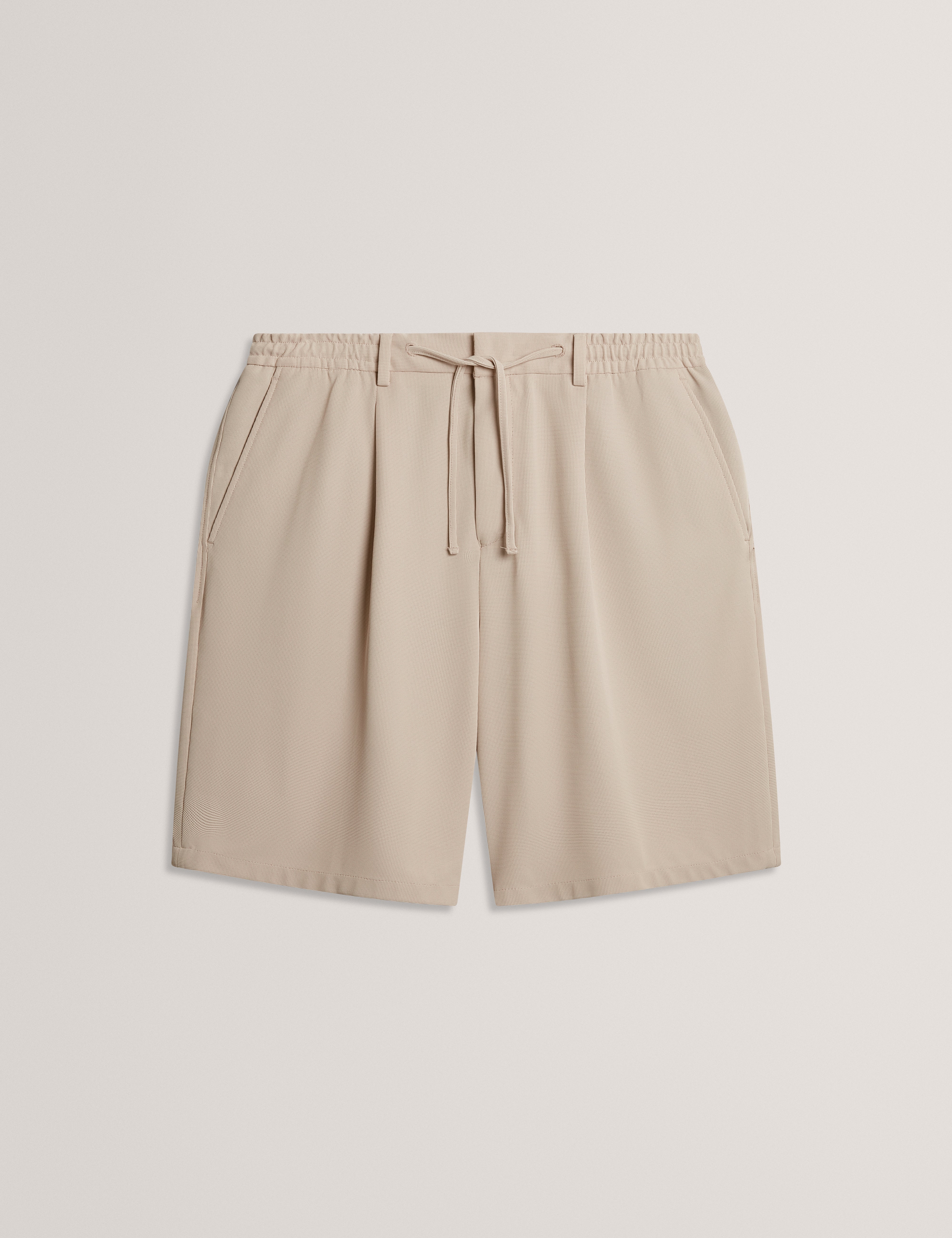 Cialdas Textured Waffle Knit Pull-On Short Stone