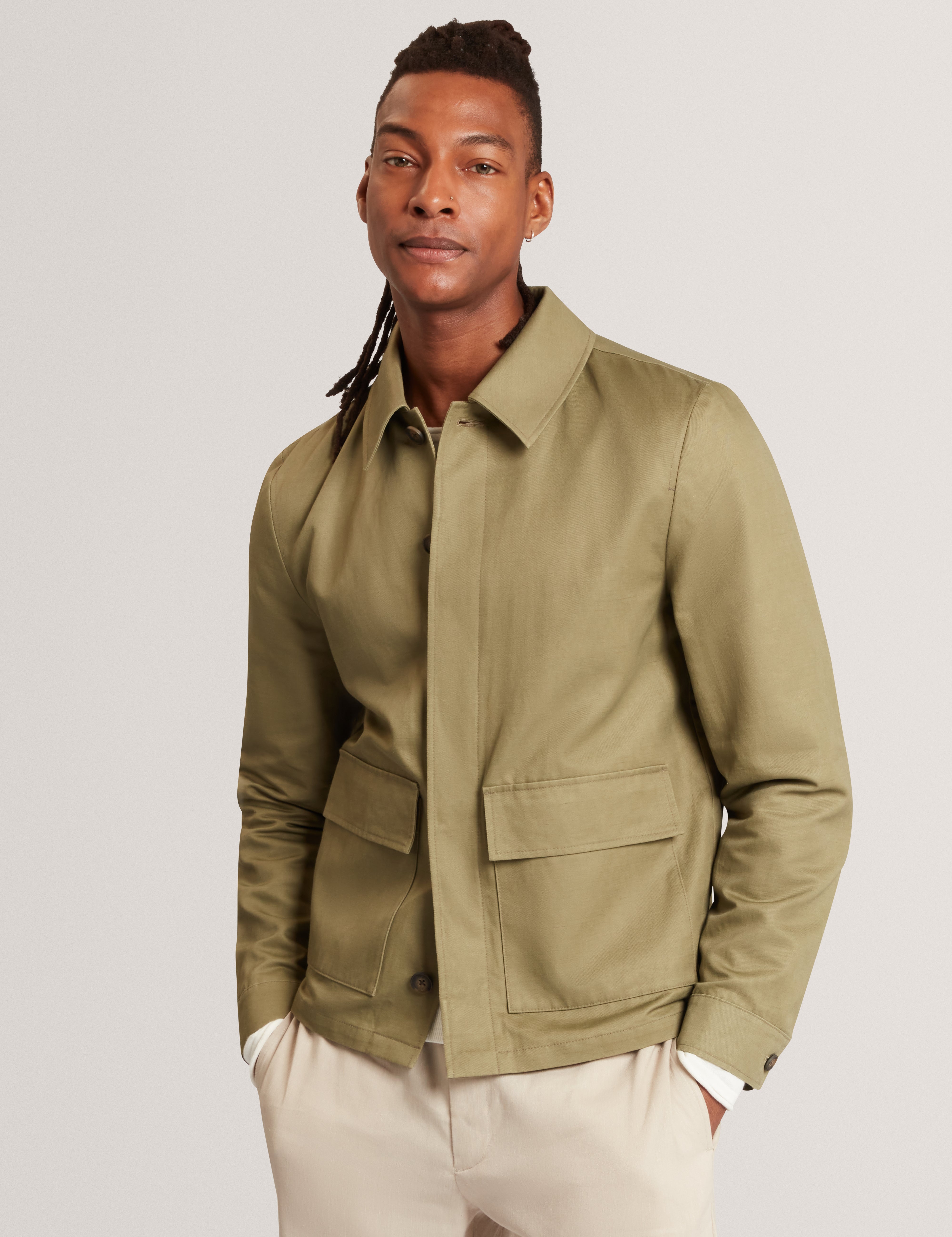 Trennt Unlined Lightweight Harrington Olive