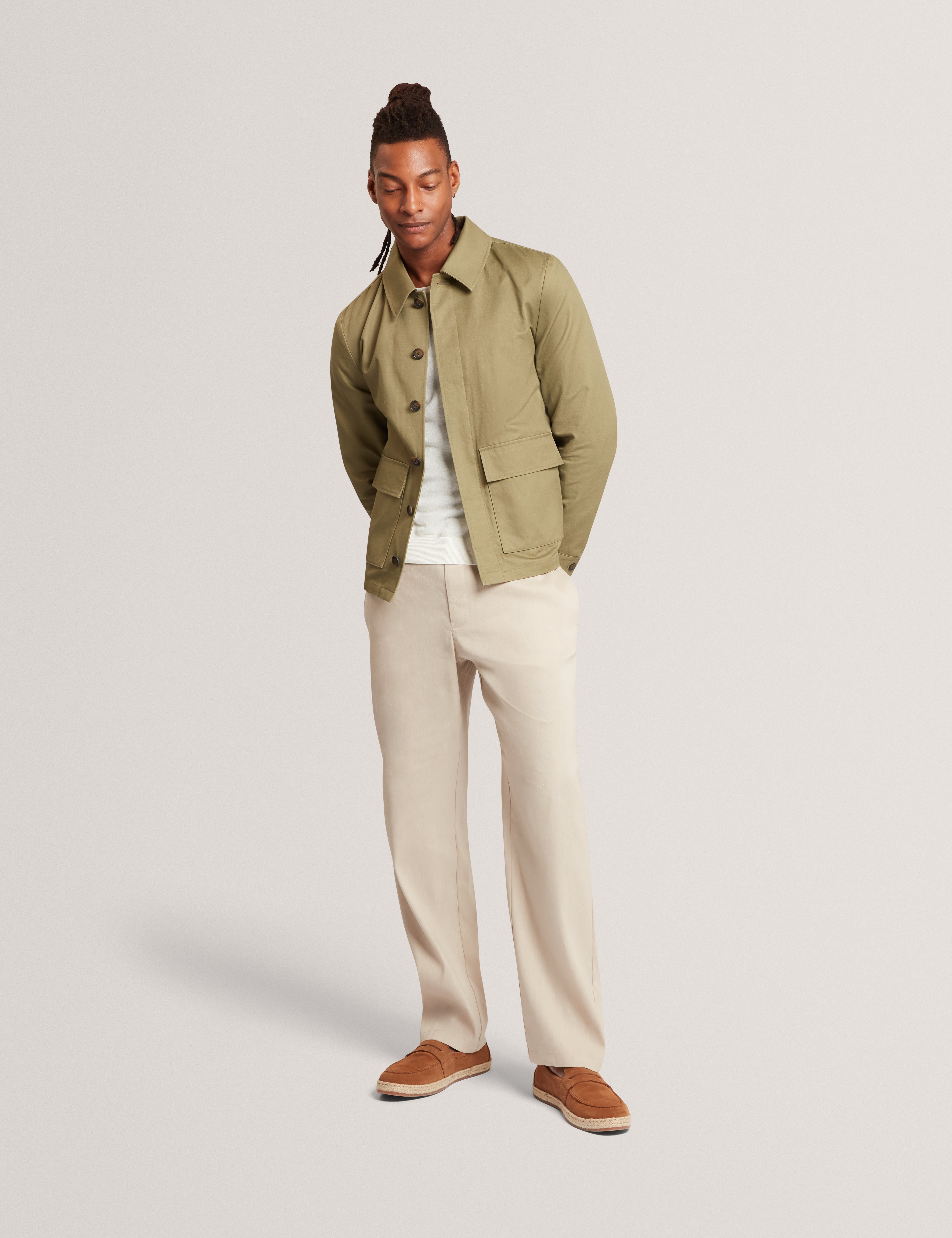 Trennt Unlined Lightweight Harrington Olive