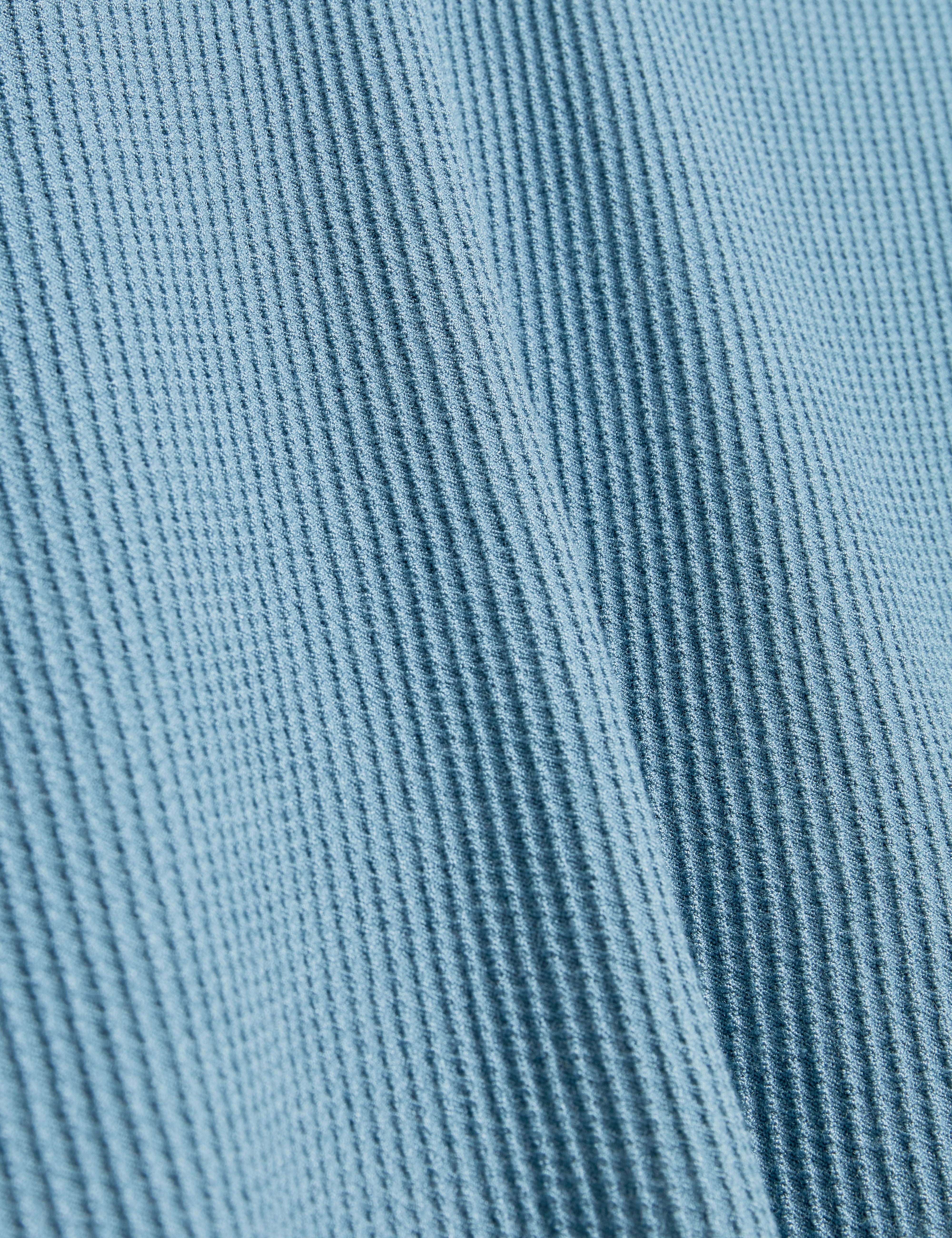Aindrea Ss Stitch Detail Open Neck Polo Sky-Blue