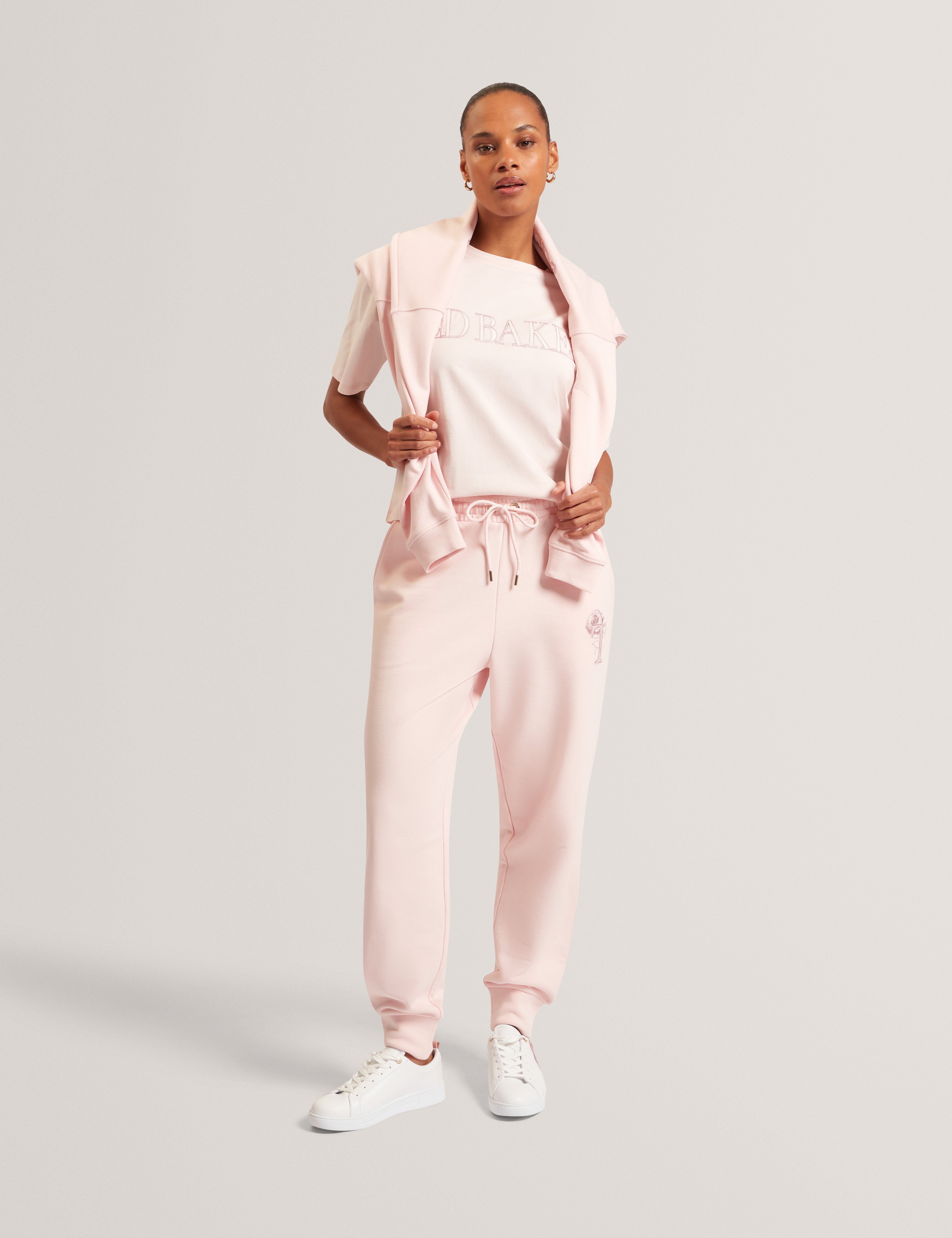 Calytri T Branded Barrel Leg Jogger Pink