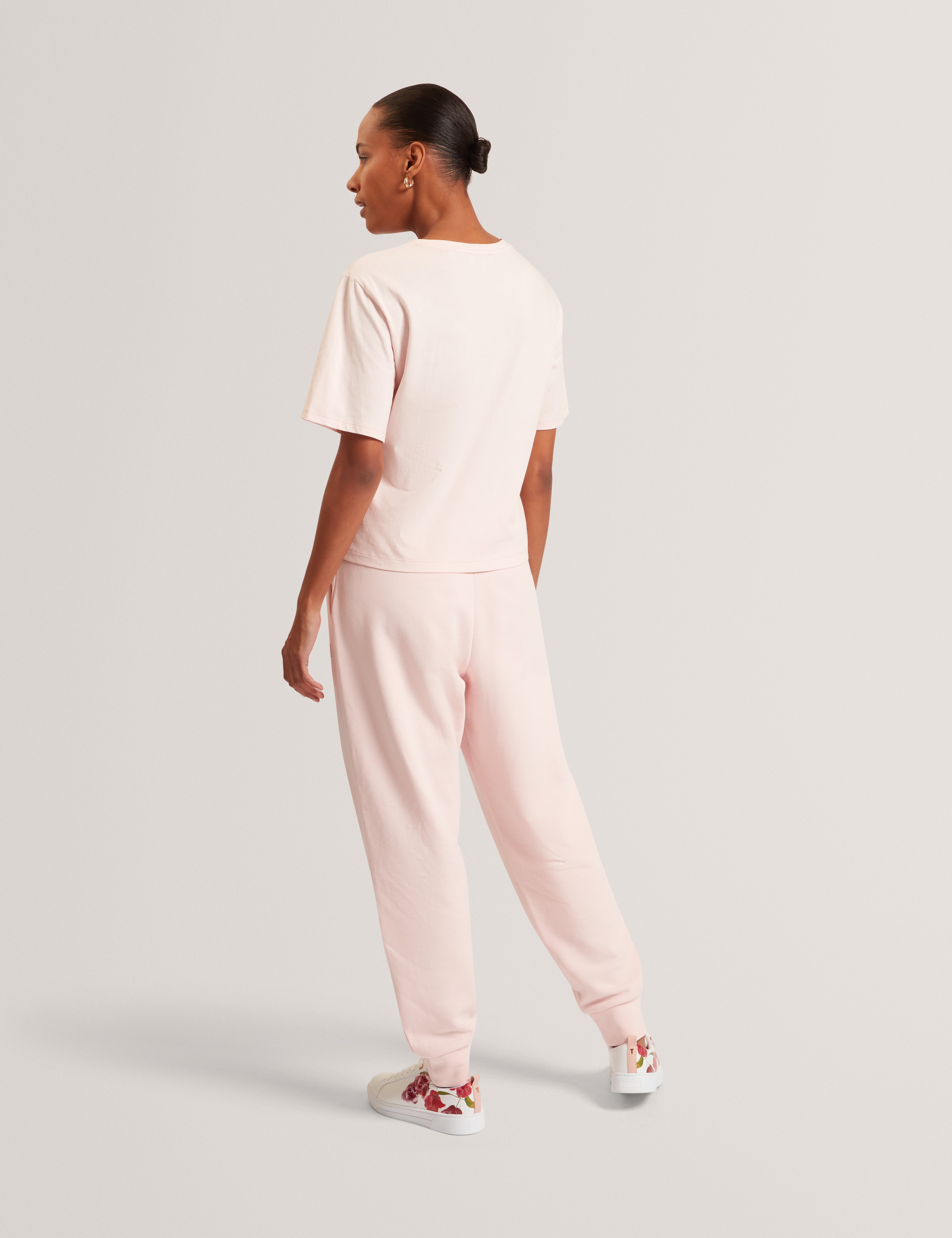 Calytri T Branded Barrel Leg Jogger Pink
