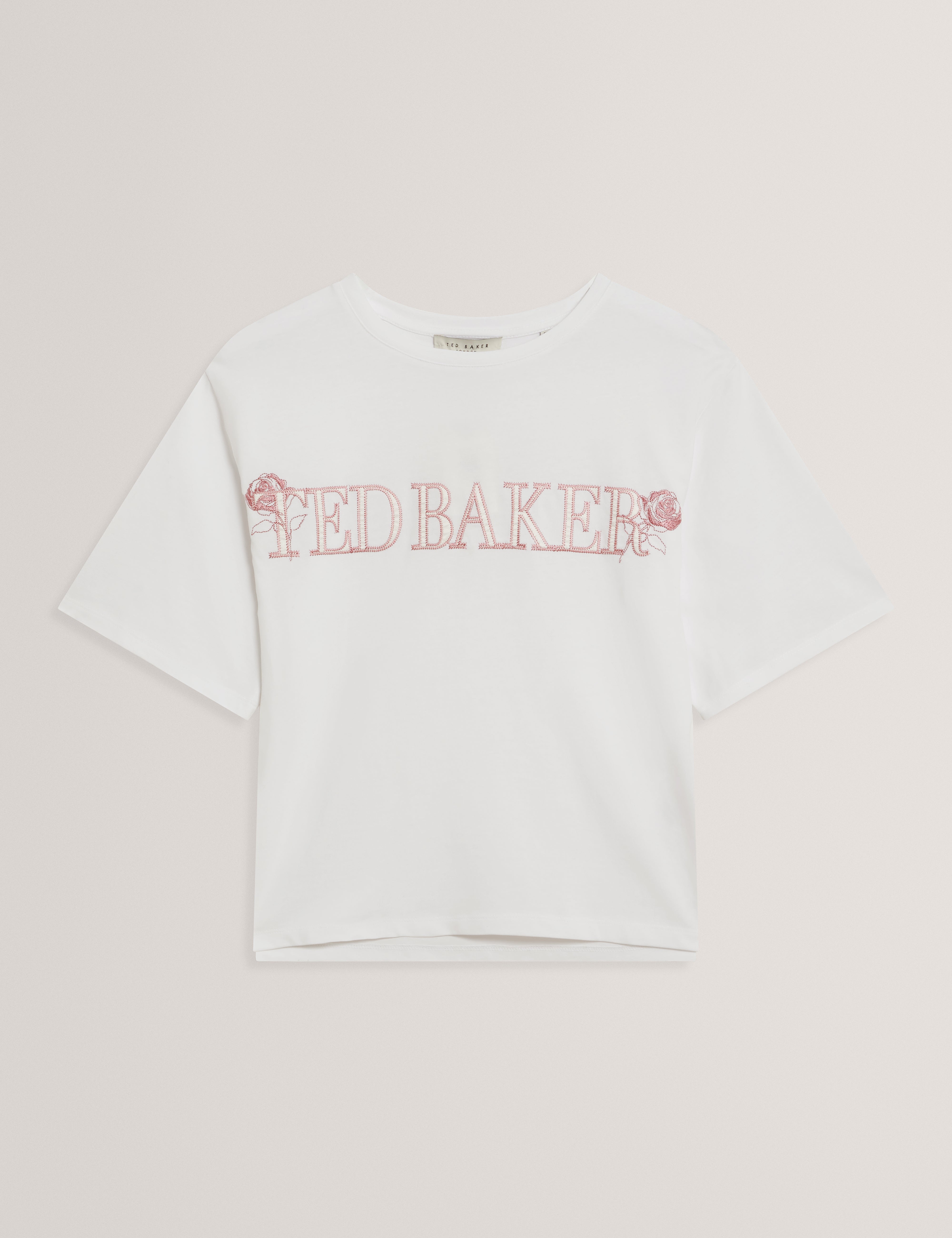 Lavende Ted Baker Branded Boxy T-Shirt White