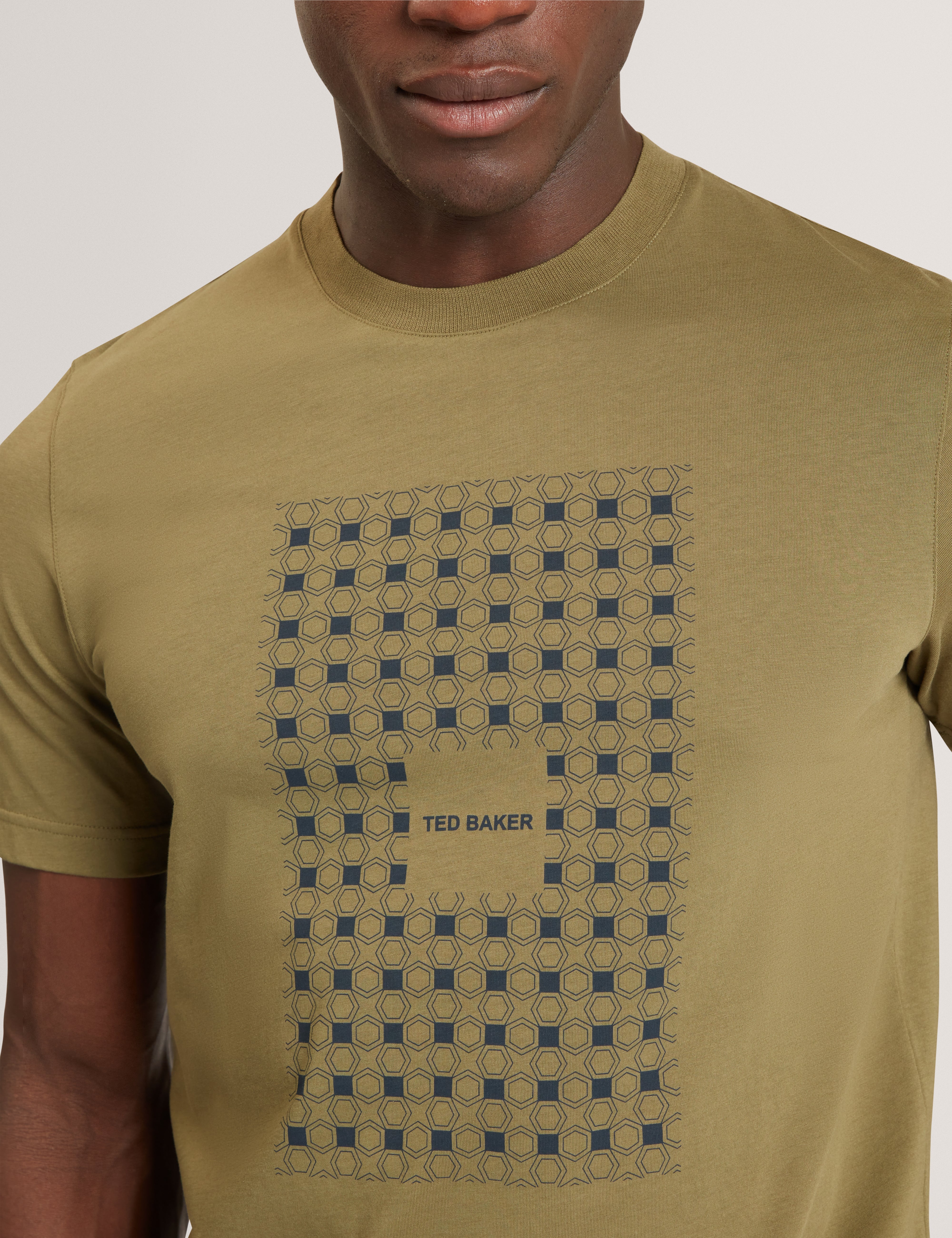 Mccourt Short Sleeve Box Print T-Shirt Khaki