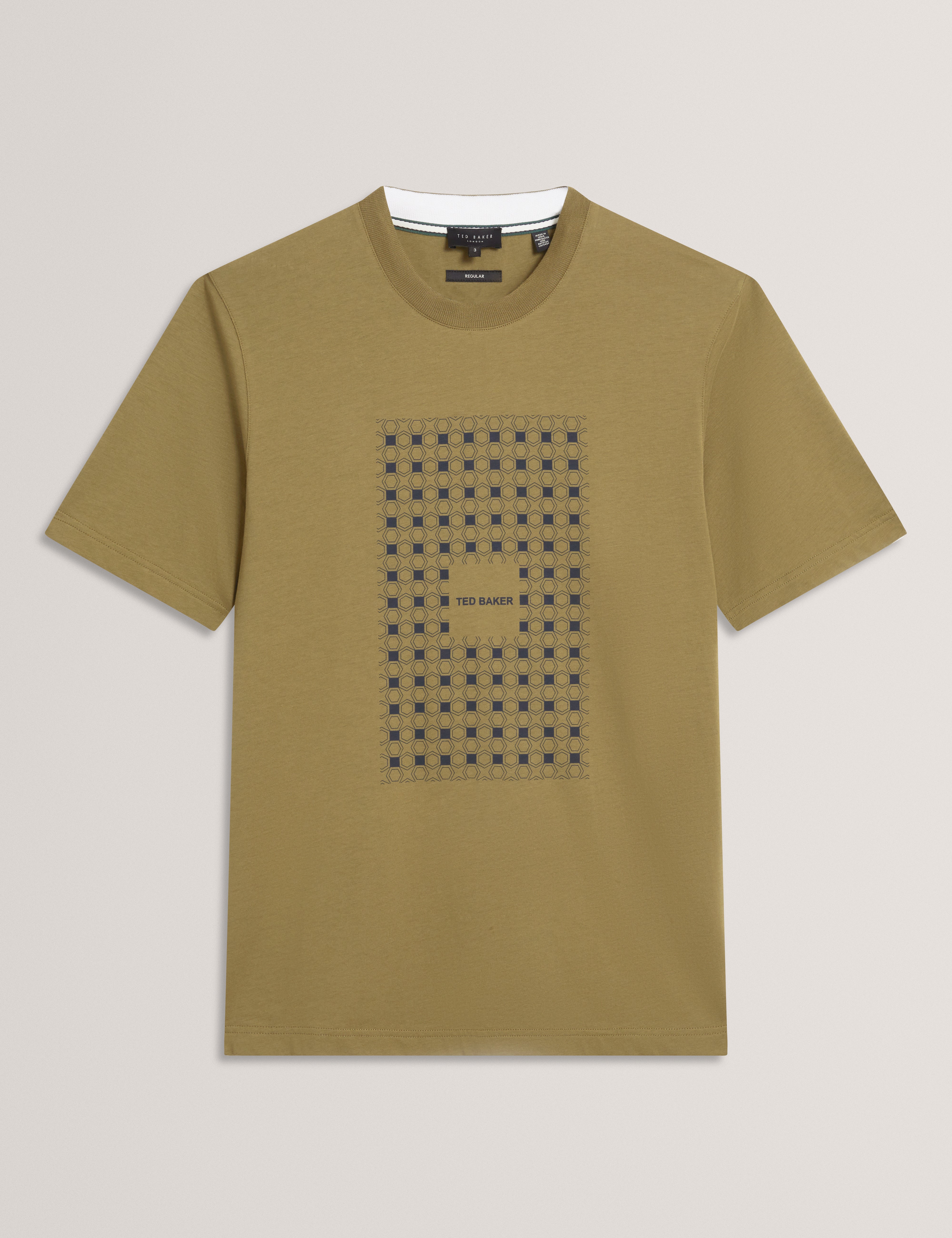Mccourt Short Sleeve Box Print T-Shirt Khaki