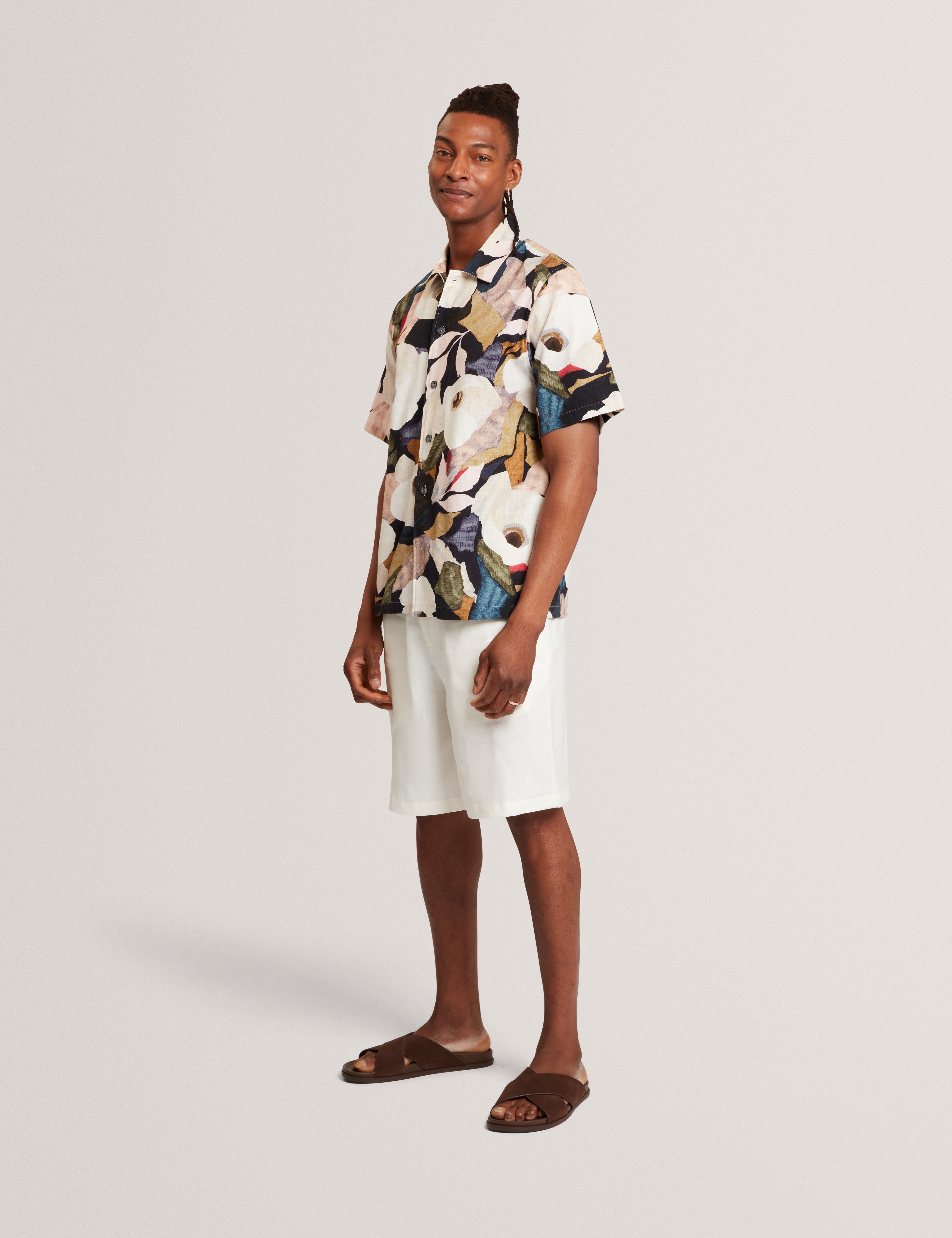Langdon Ss Relaxed Bold Abstract Floral Multicol