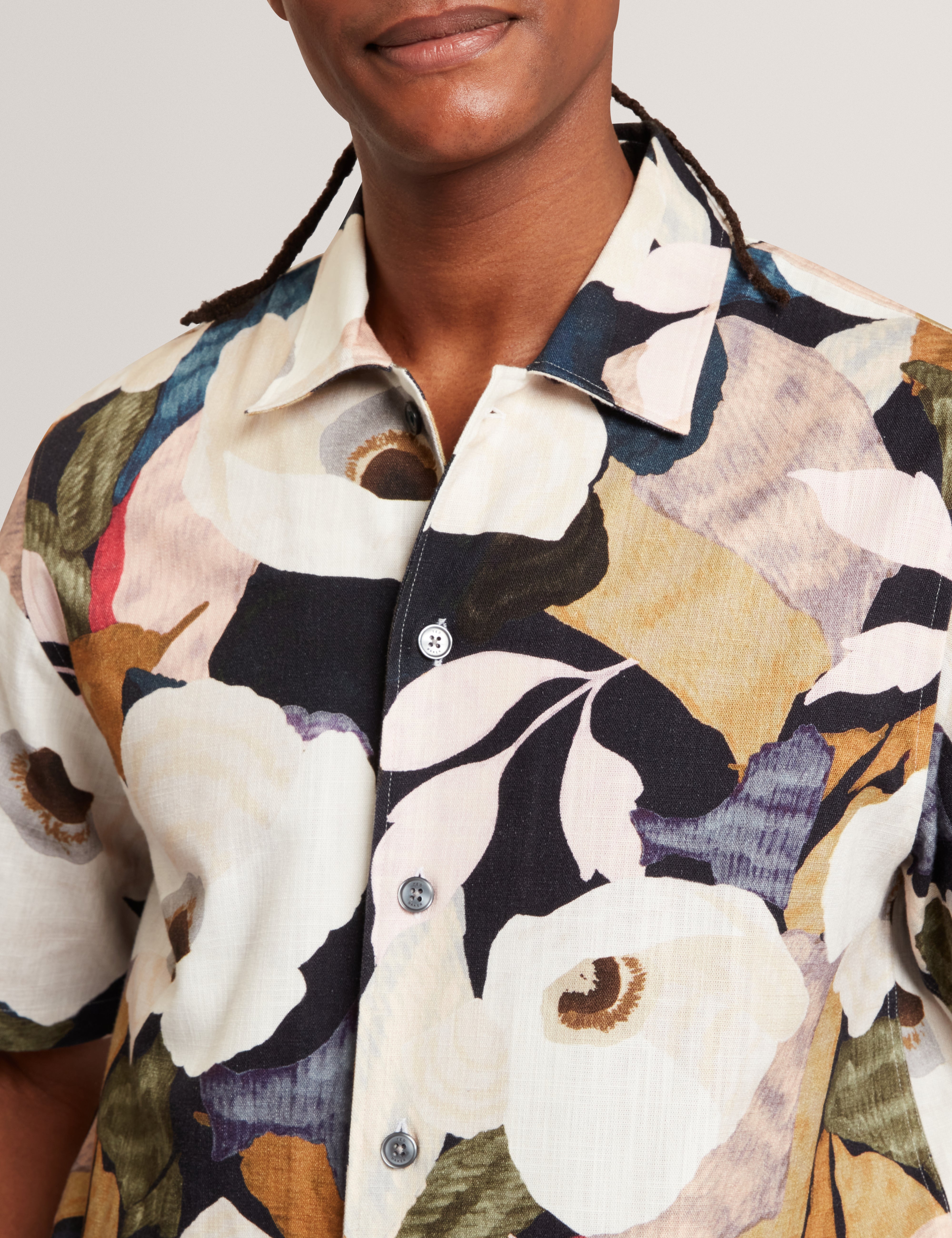 Langdon Ss Relaxed Bold Abstract Floral Multicol