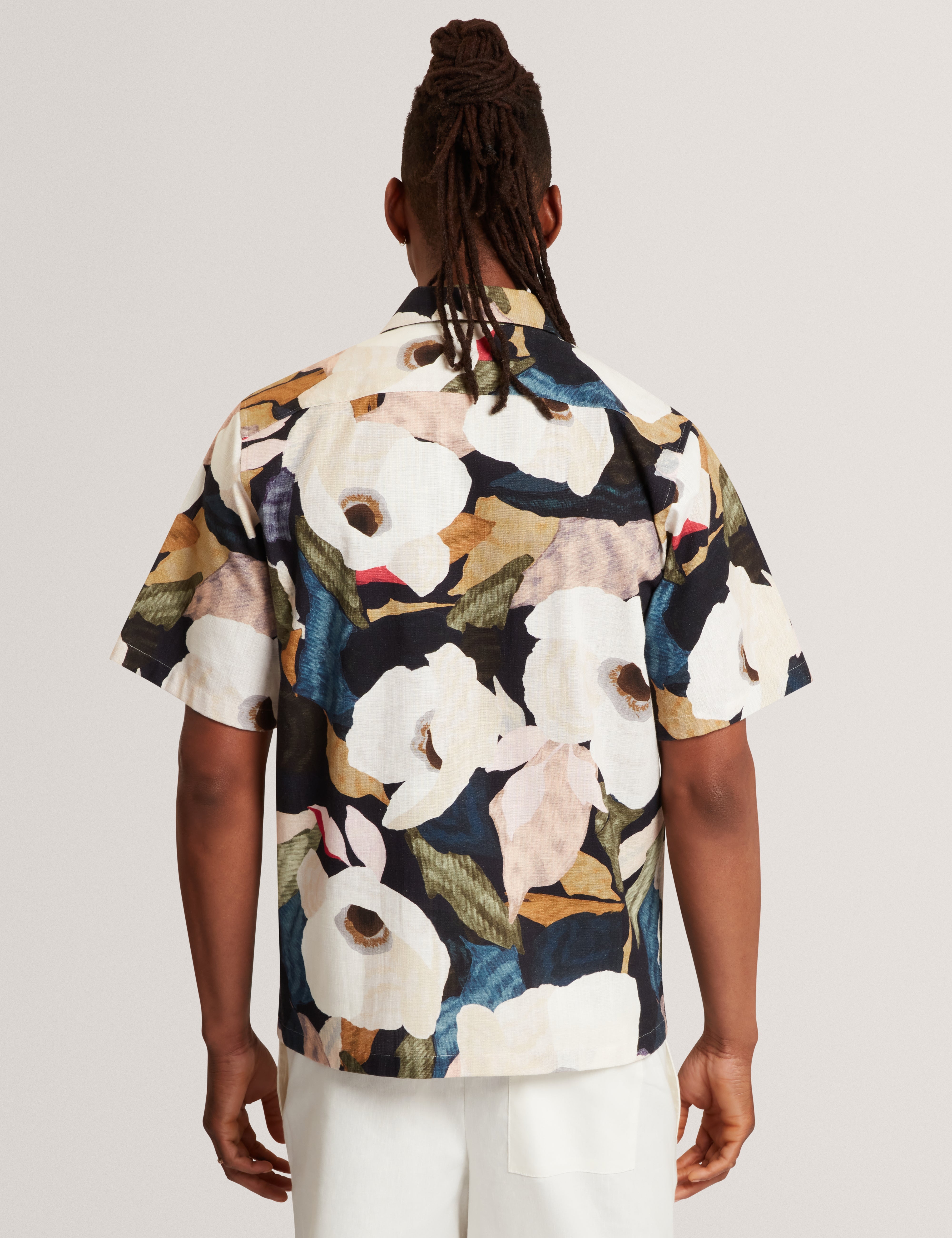 Langdon Ss Relaxed Bold Abstract Floral Multicol