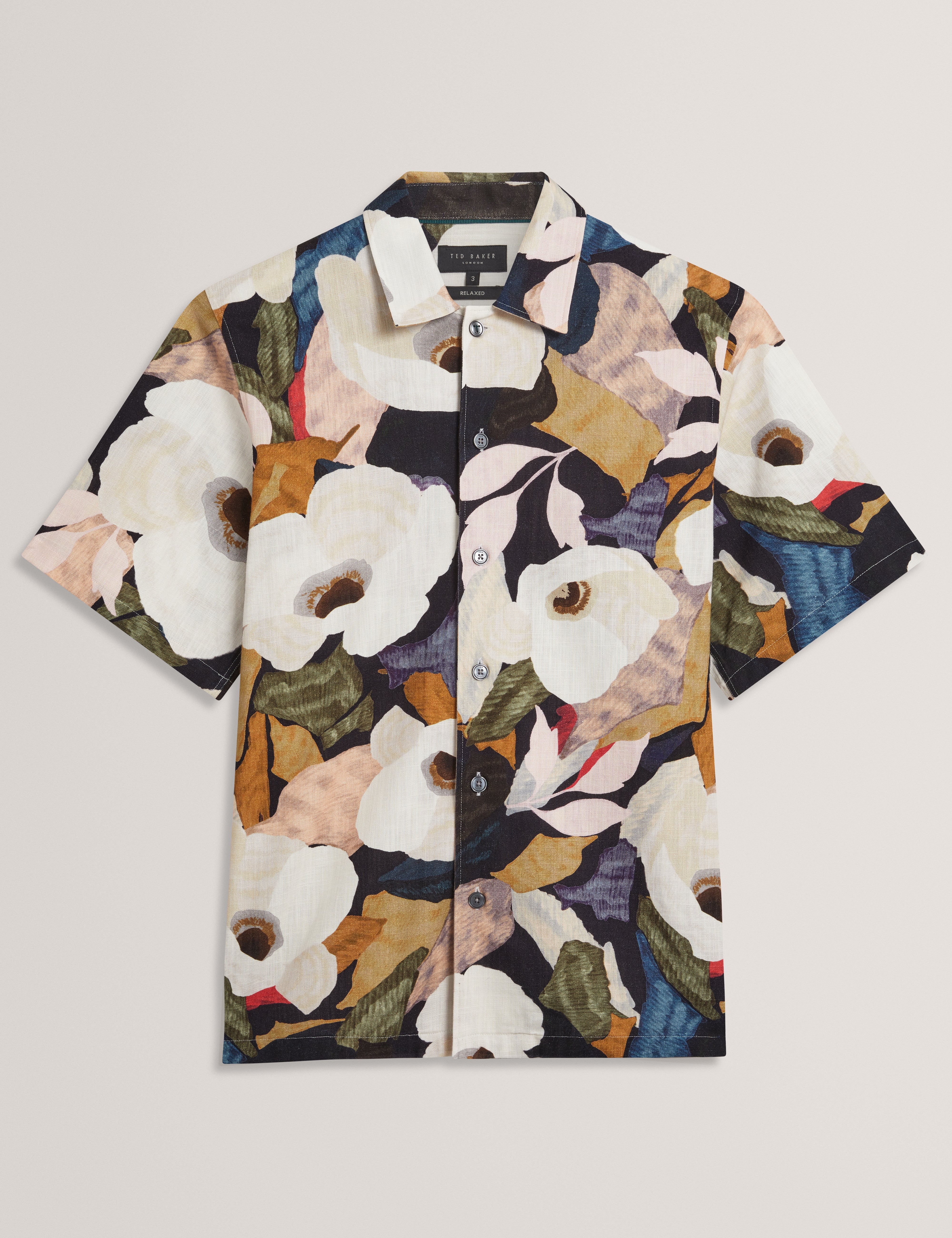 Langdon Ss Relaxed Bold Abstract Floral Multicol