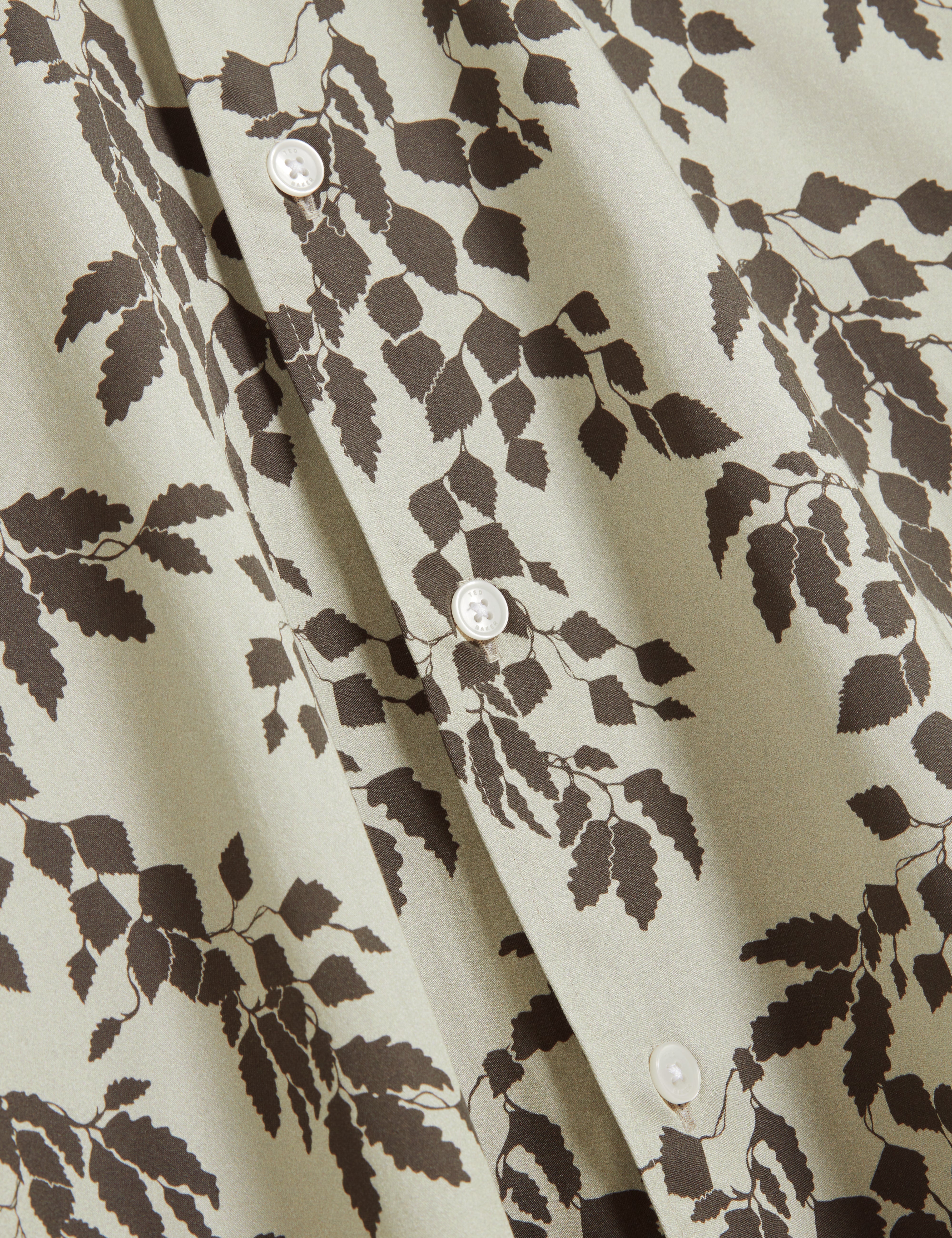Dornan Ls Regular Shadow Leaf Print Lt-Green