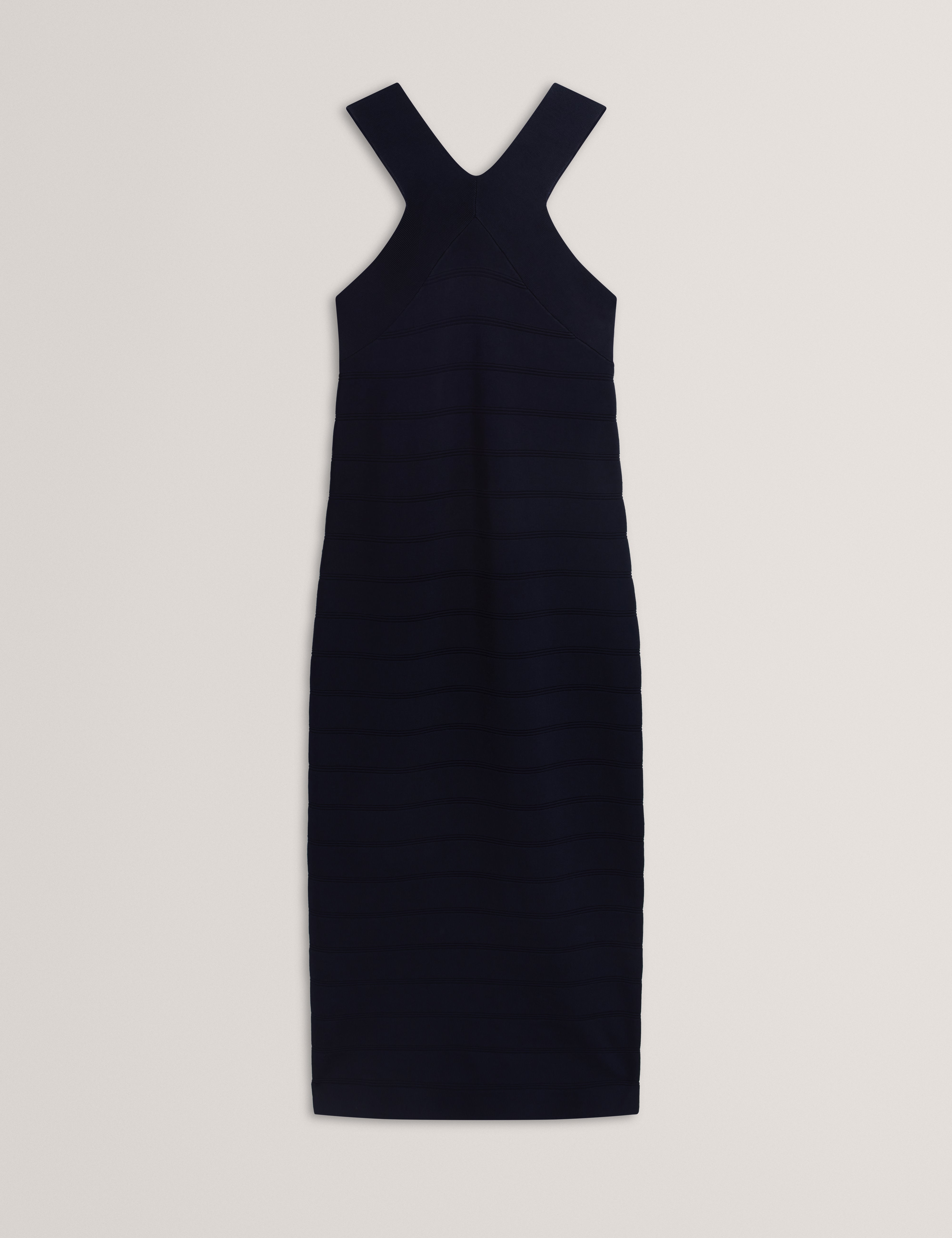 Ardiele Cross Neck Bandage Bodycon Knitted Dress Navy